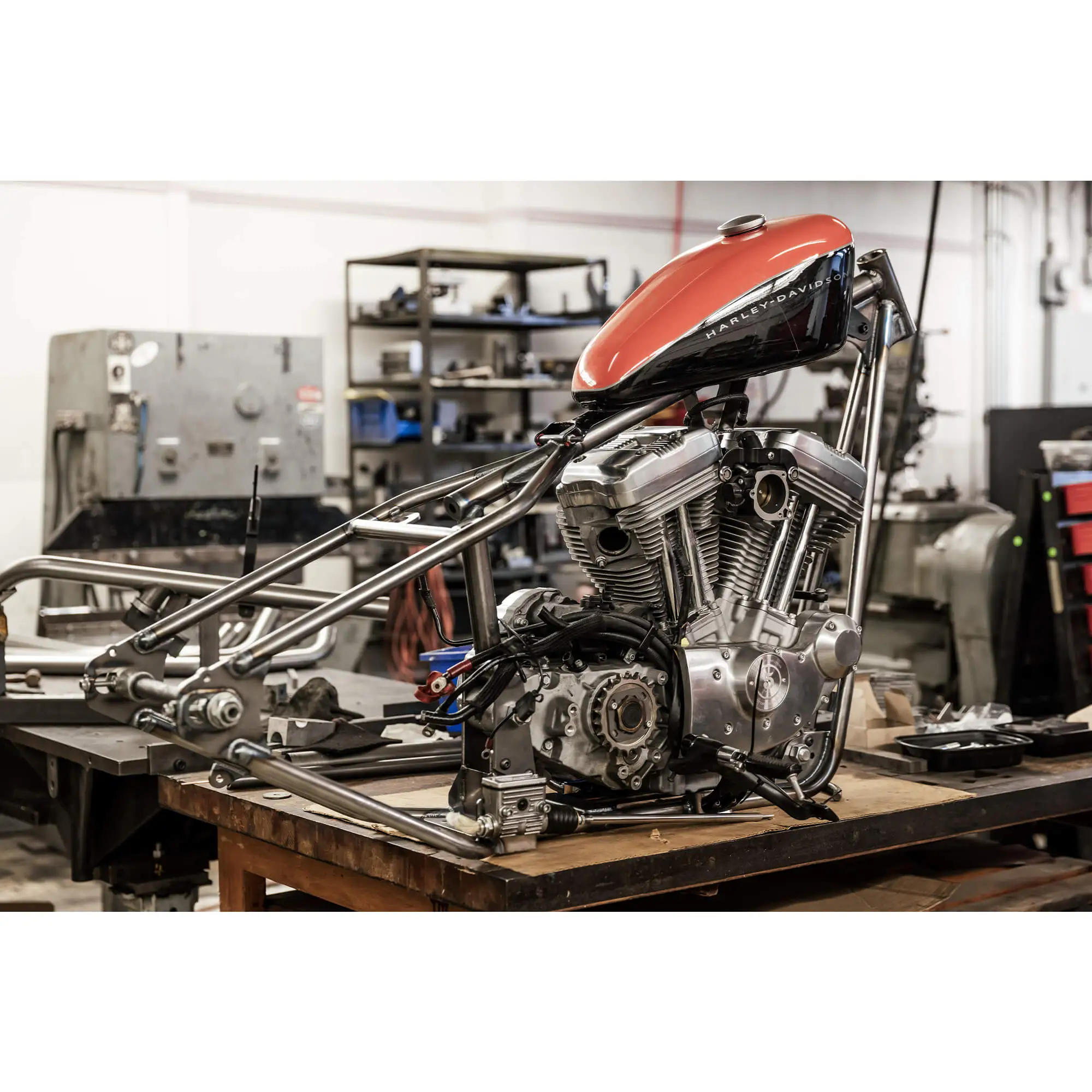 Gasbox Full Rigid Chopper Frame 2004-2022 Harley-Davidson Sportsters - 3" Up - Sporty Tank Mounts - Image 22