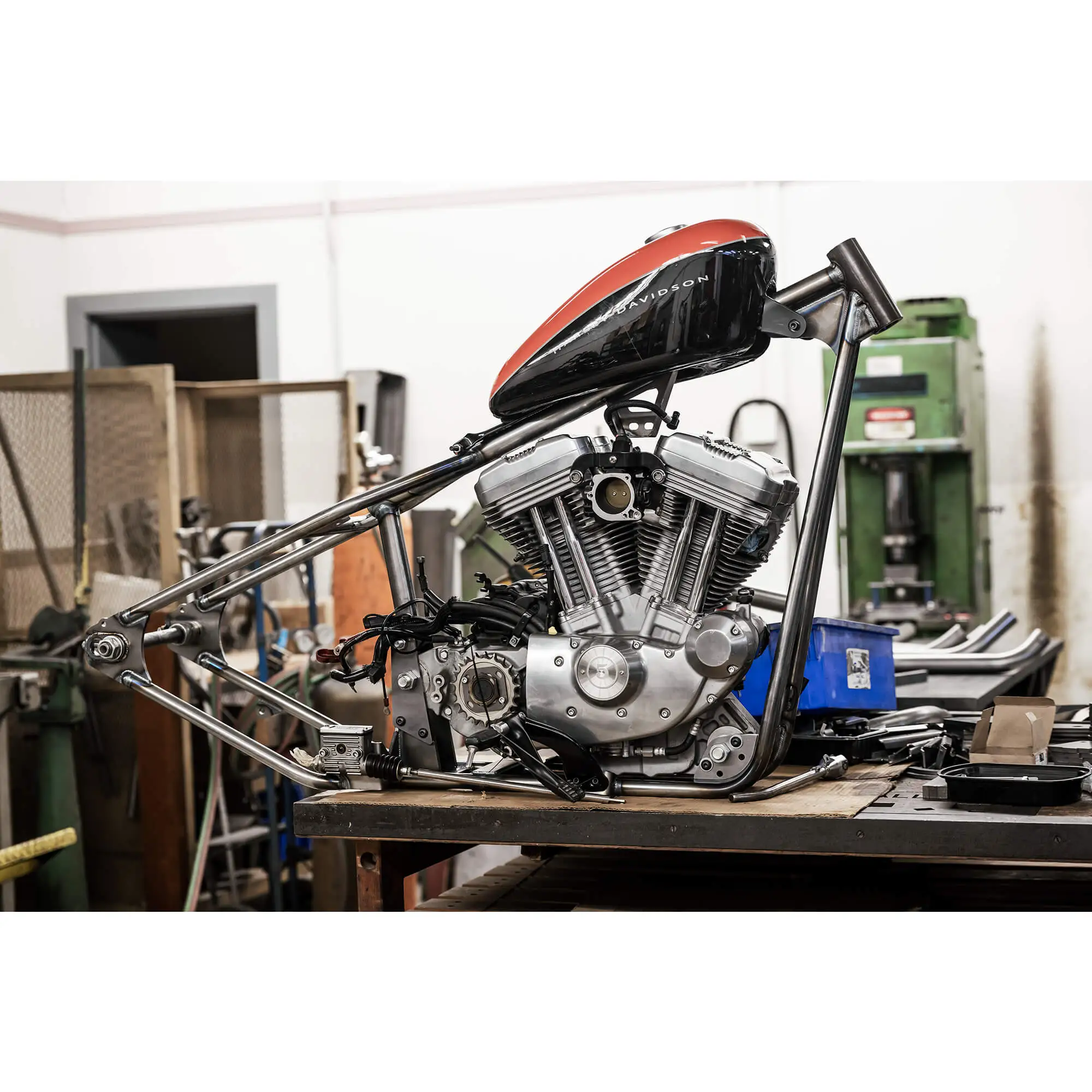 Gasbox Full Rigid Chopper Frame 2004-2022 Harley-Davidson Sportsters - 3" Up - Sporty Tank Mounts - Image 23