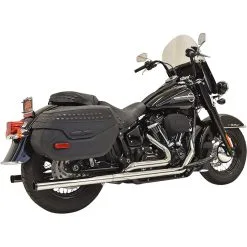 Bassani Xhaust Dual Exhaust System With Straight Mufflers - Chrome - 2018-21 Harley-Davidson FLHC/FLDE