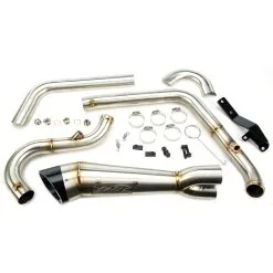 Two Brothers Racing Exhausts Comp-S Turnout 2 Into 1 Exhaust System - Brushed - 2006-2017 Harley-Davidson Dyna