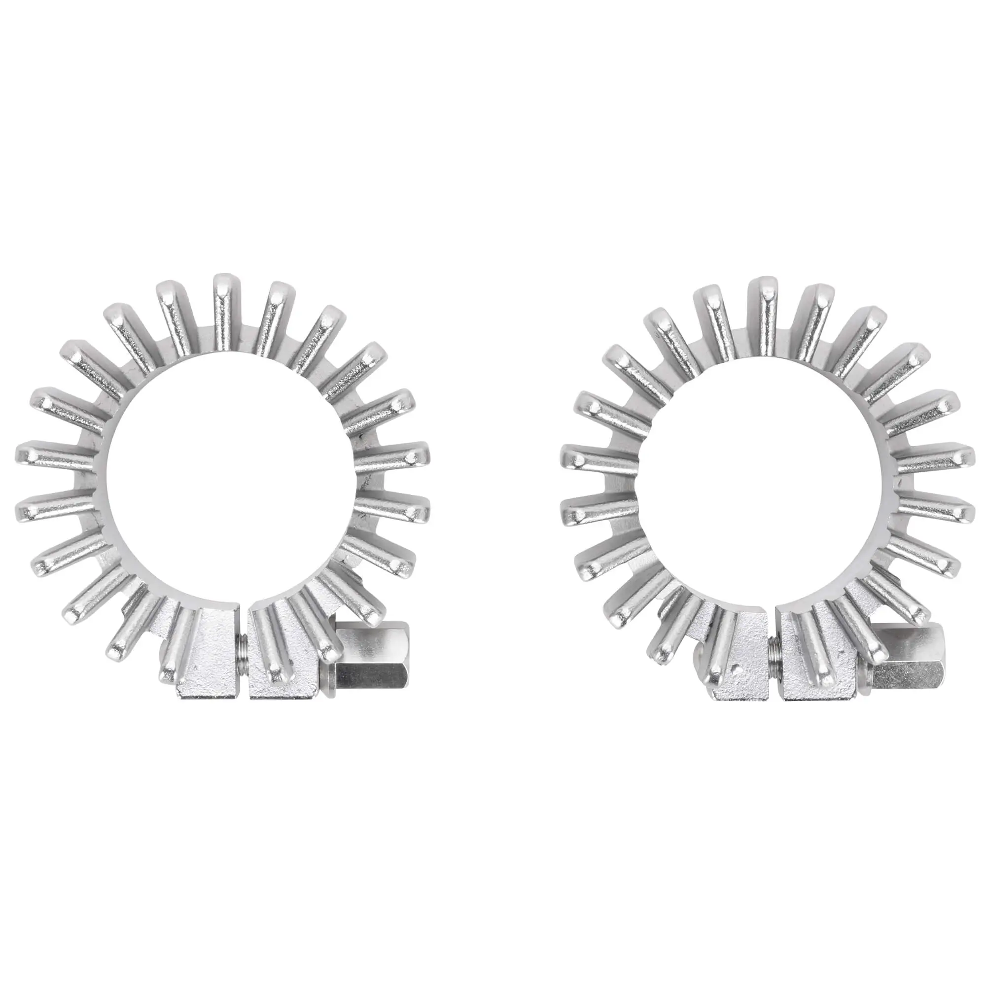 British Standard Stainless Steel Finned Exhaust Pipe Clamp 1950-1971 Triumph Unit & Pre-Unit OEM # 70-4501 - Image 3