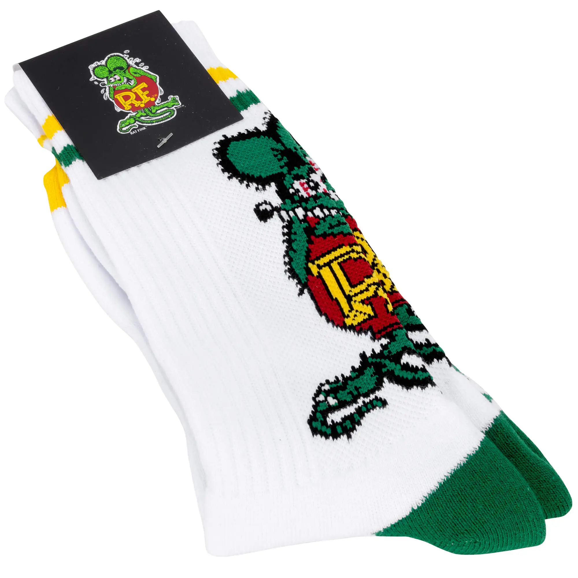 Mooneyes Rat Fink Standing Socks - White - Image 3