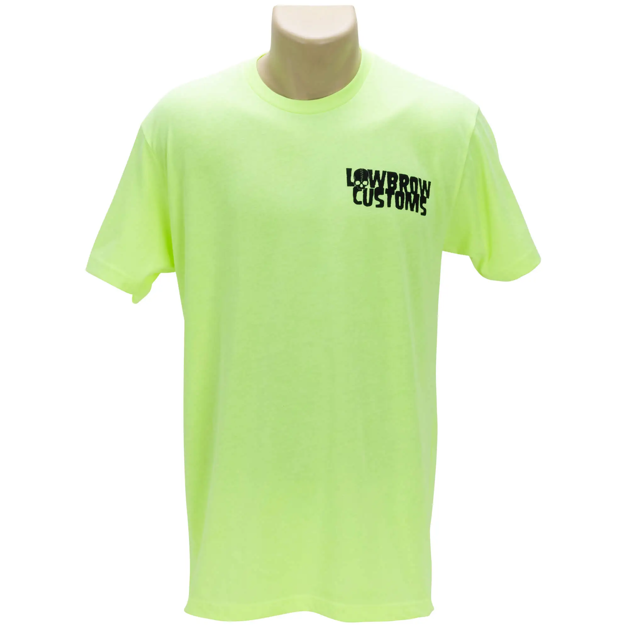Lowbrow Customs Logo Neon Yellow High-Viz T-Shirt - Image 3