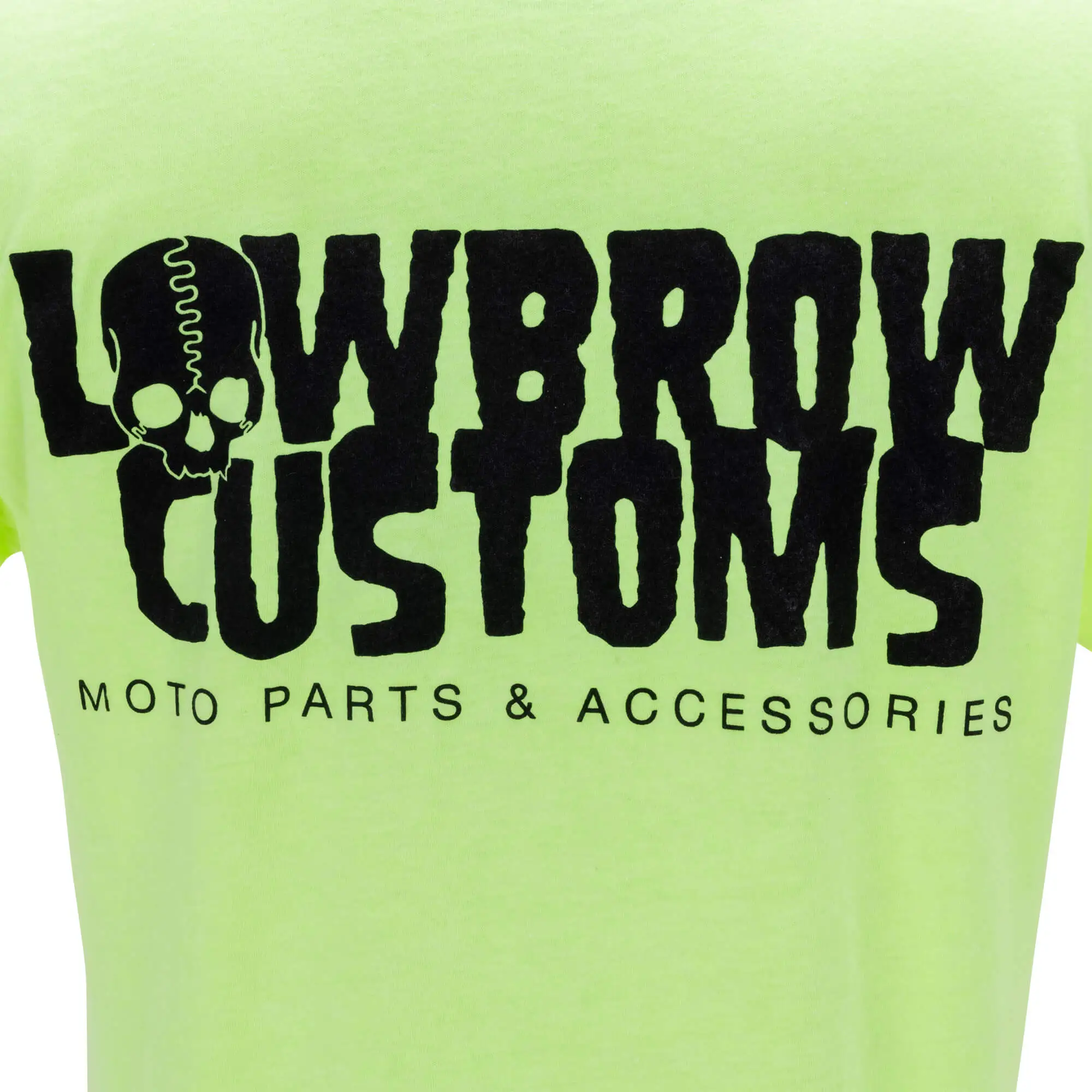 Lowbrow Customs Logo Neon Yellow High-Viz T-Shirt - Image 2