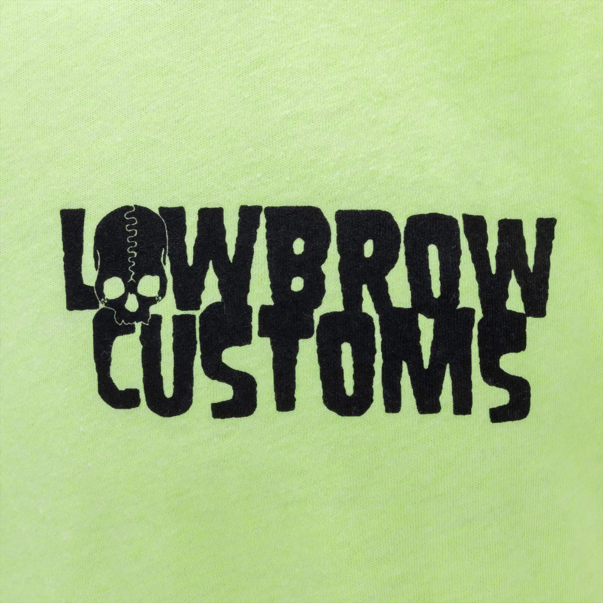 Lowbrow Customs Winged Wheel Neon Yellow High-Viz T-Shirt - Image 4