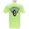 Lowbrow Customs Winged Wheel Neon Yellow High-Viz T-Shirt