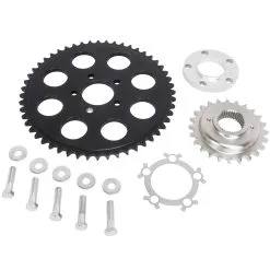 Lowbrow Customs Belt To Chain Conversion Kit Harley-Davidson Dyna 2000-05 Mag Wheels - Black Sprocket