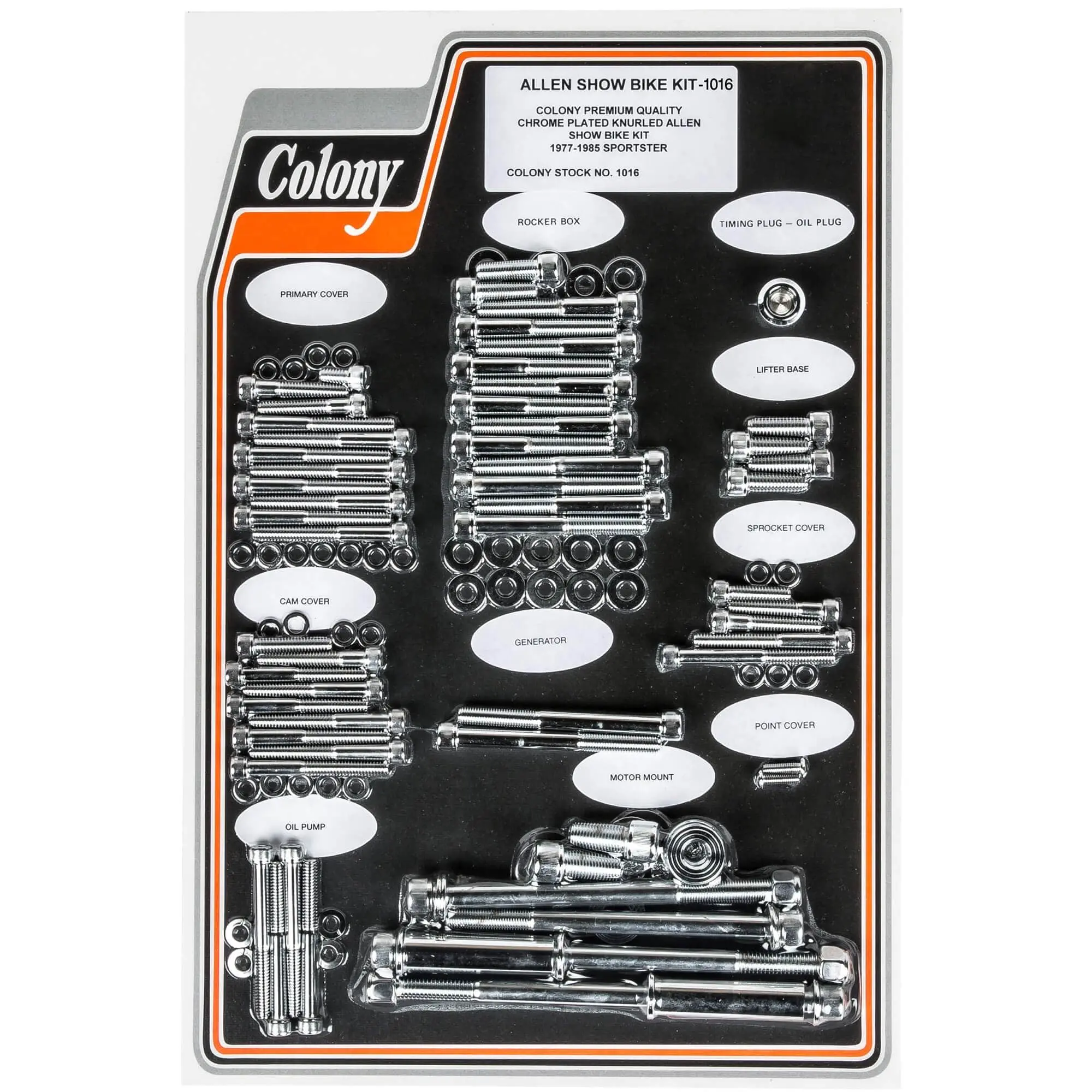 Colony #1016 Complete Show Bike Kit Chrome Allen Hardware Harley 77-85 Sportster