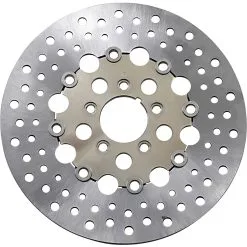 RUSSELL Floating Drilled Stainless Steel Brake Rotor - 11.5 Inch - Replaces Harley-Davidson OEM# 44136-00, 44156-00
