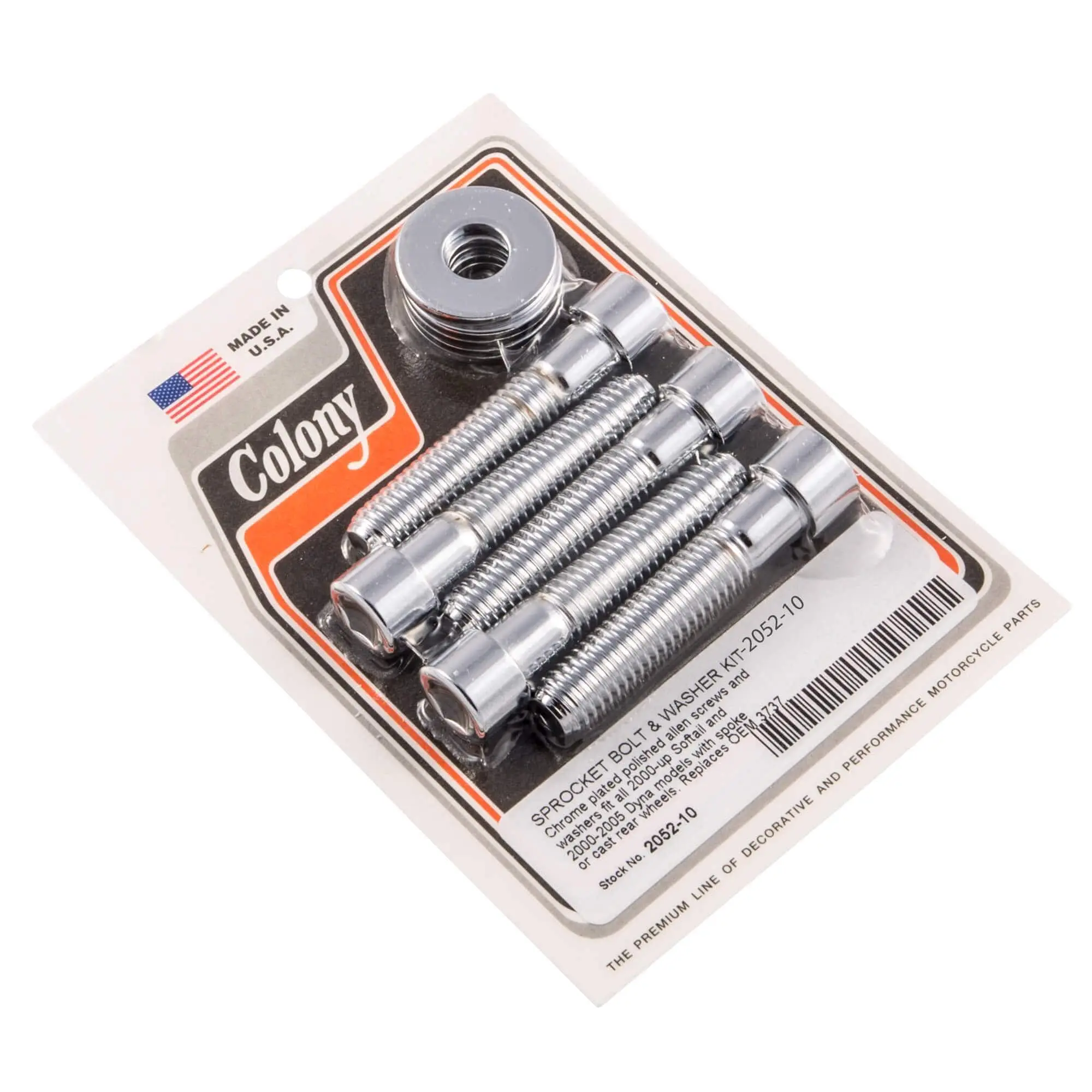 Colony #2052-10 Sprocket Bolt And Washer Kit Chrome Allen Harley Softail Dyna