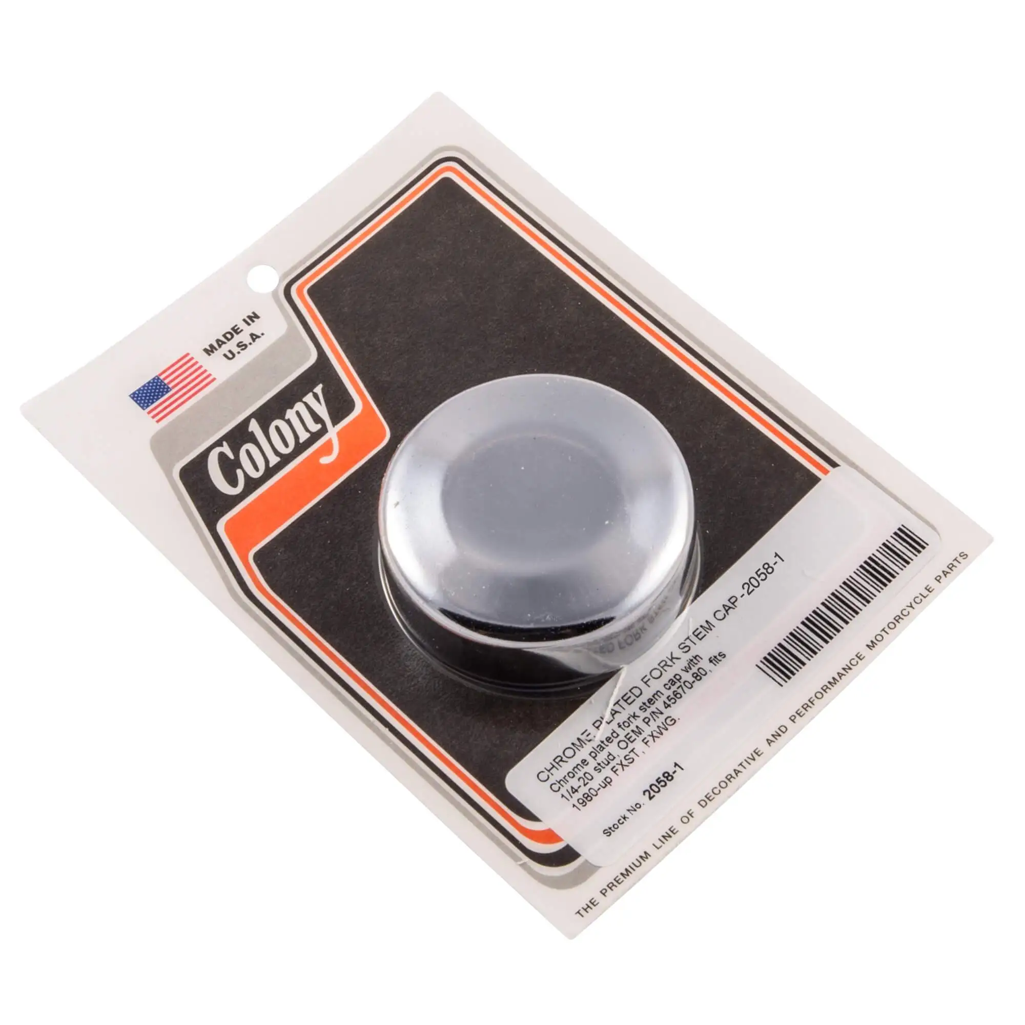 Colony #2058-1 Chrome Plated Fork Stem Cap Harley FXST FXWG 80-up