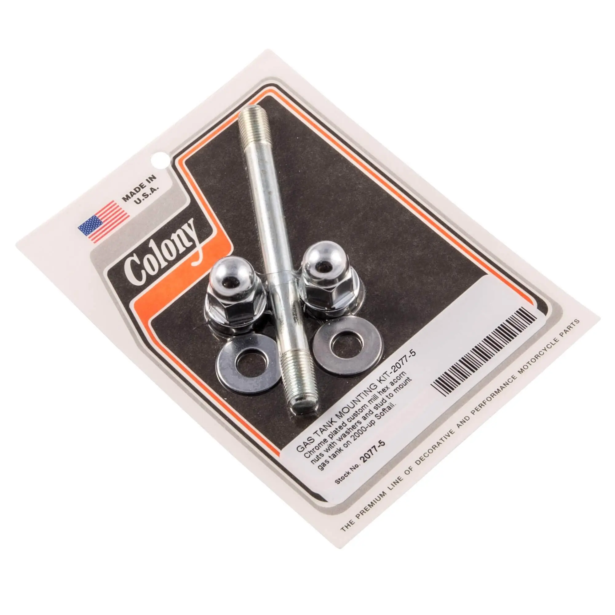 Colony #2077-5 Gas Tank Mounting Kit Chrome Acorn Harley Softail 2000-up