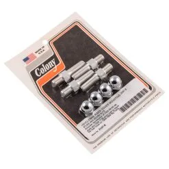 Colony #2147-8 Handlebar Riser Cover Mounting Studs And Chrome Acorns Harley Big Twins 49-59