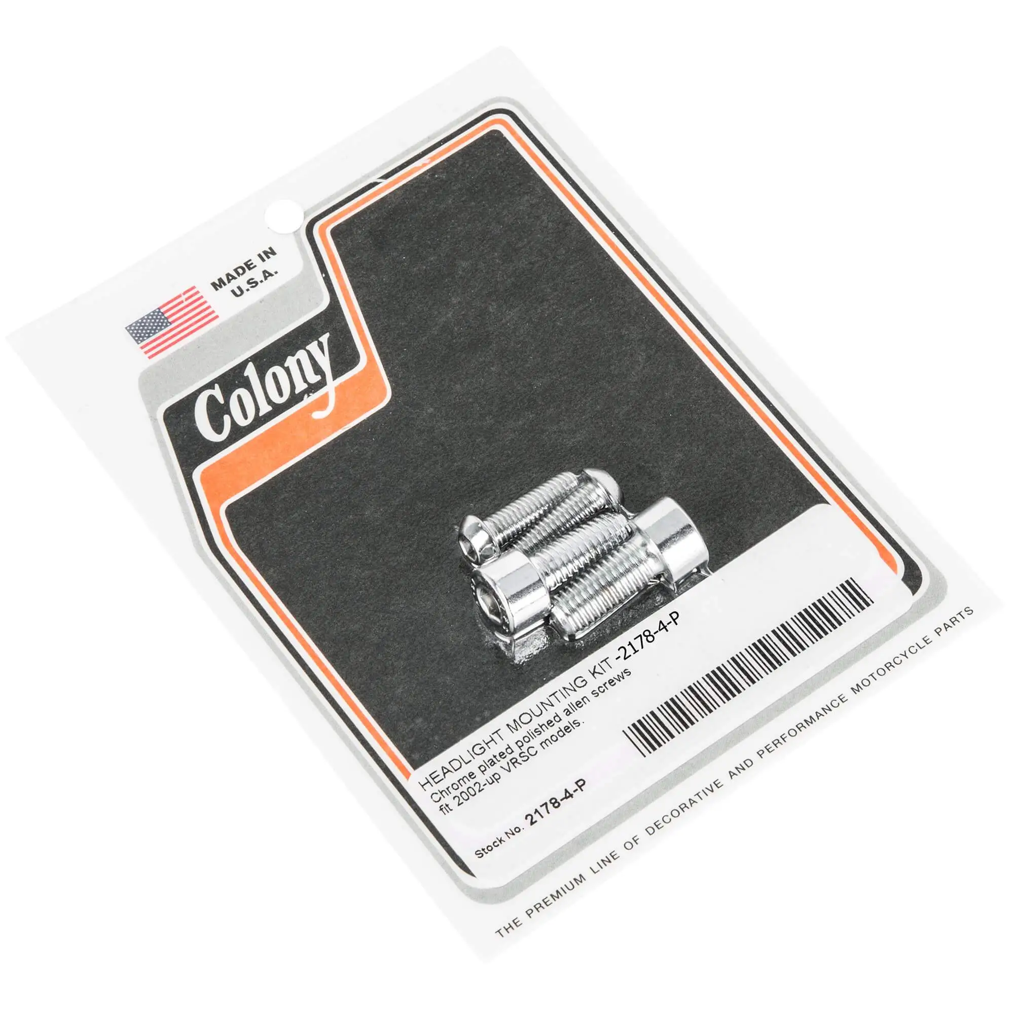 Colony #2178-4-P Headlight Mounting Kit Chrome Smooth Allen Harley 2002-up VRSC - Image 2