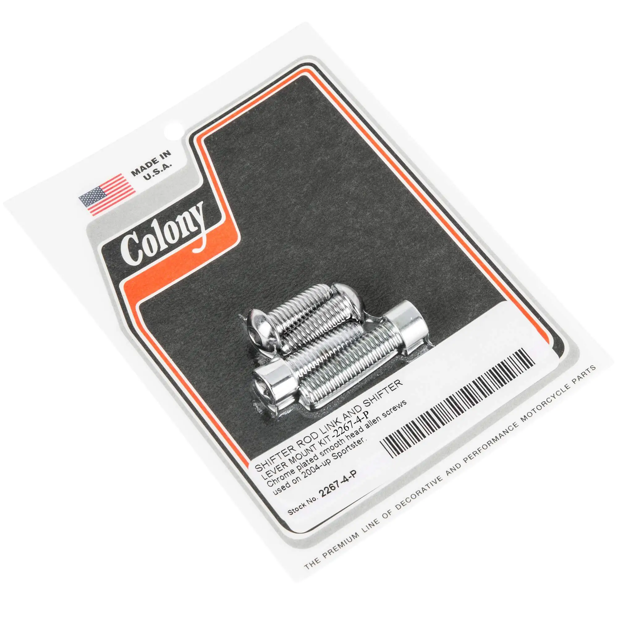 Colony #2267-4-P Shifter Rod Link And Lever Mount Kit Chrome Smooth Allens Harley Sportster 04-up - Image 2