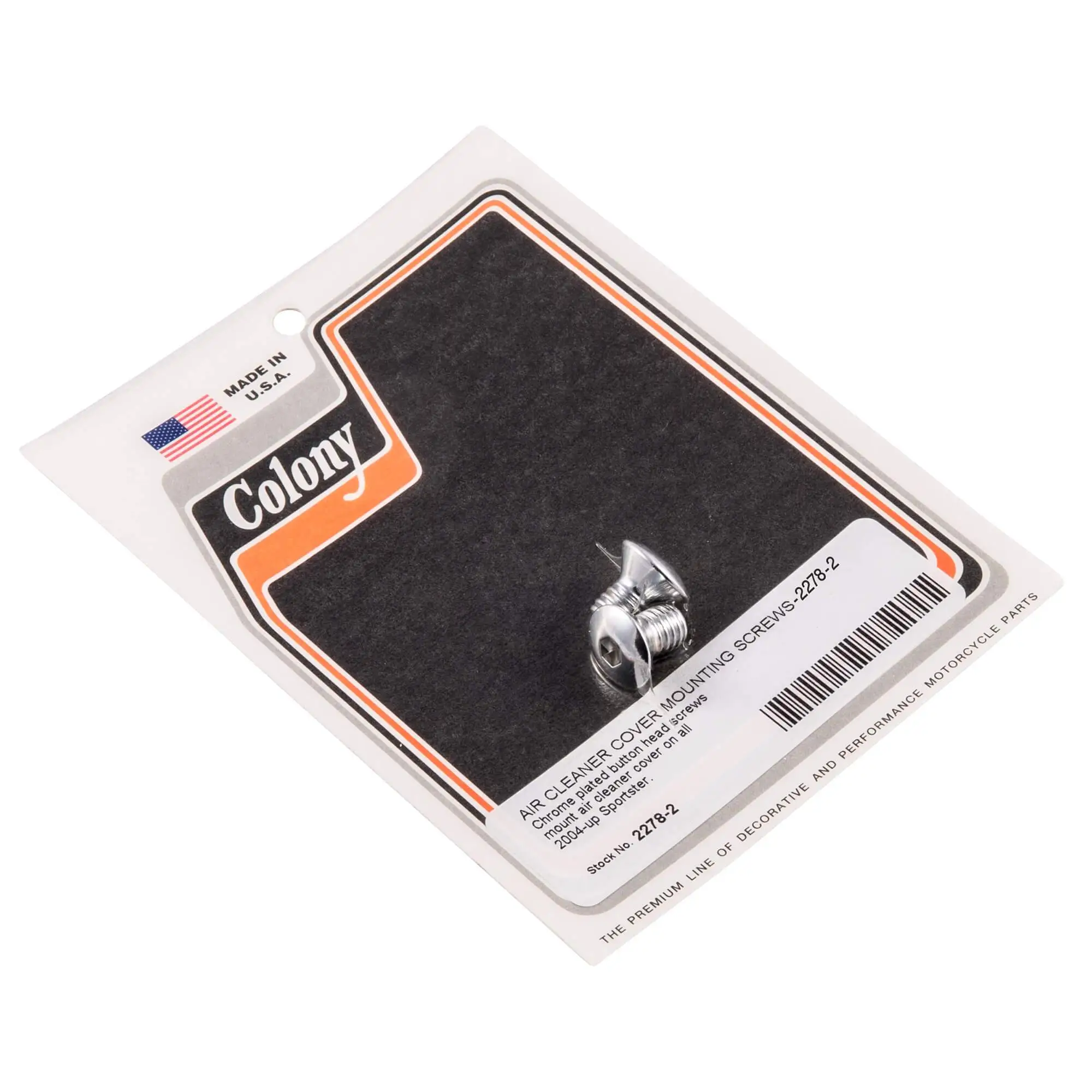 Colony #2278-2 Air Cleaner Cover Chrome Button Head Mounting Screws Harley Sportster 04-up