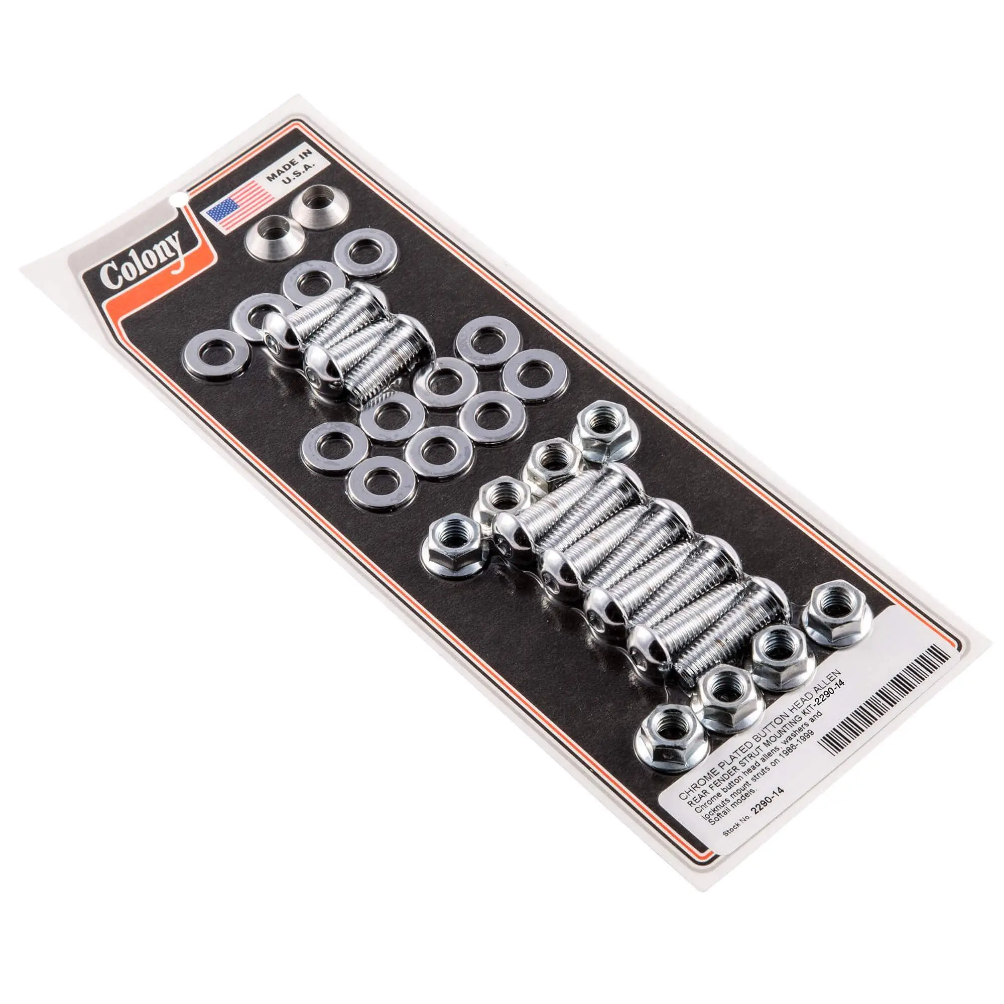 Colony #2290-14 Rear Fender Strut Chrome Button Head Allen Mounting Kit Softail 86-99