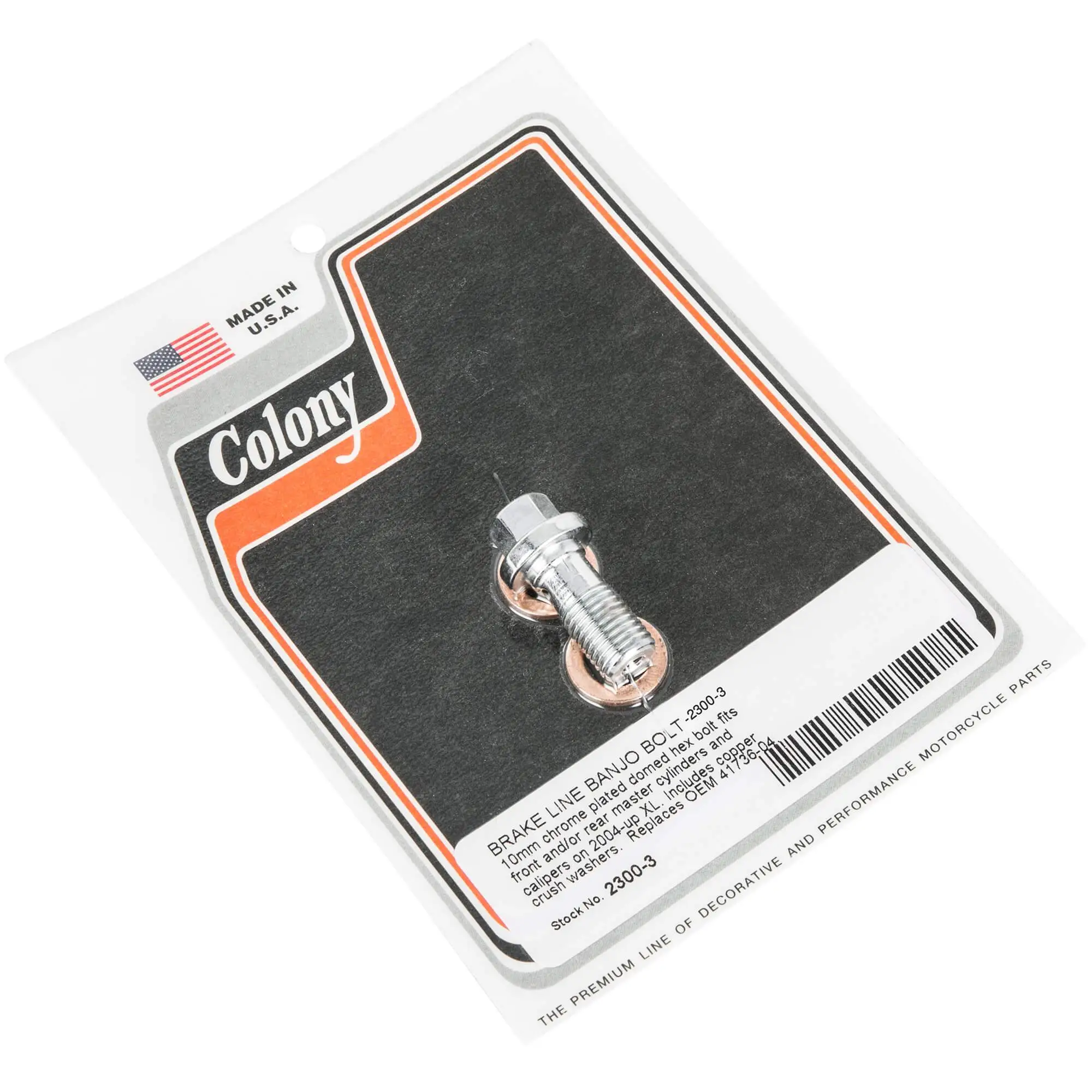 Colony #2300-3 Brake Line Banjo Bolt Crush Washers 10mm Chrome Harley Sportster 04-up - Image 2