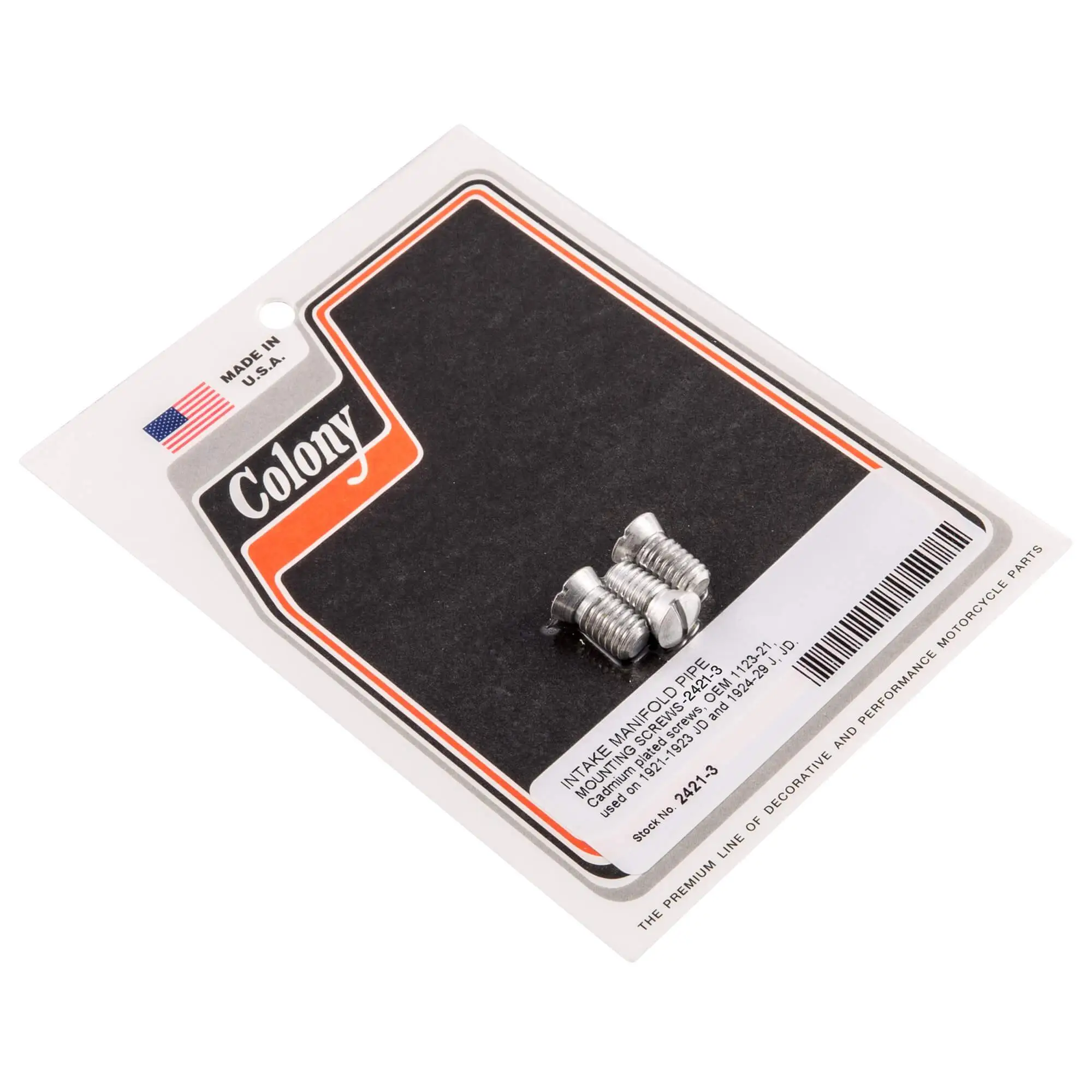 Colony #2421-3 Intake Manifold Pipe Mounting Screws Harley J JD