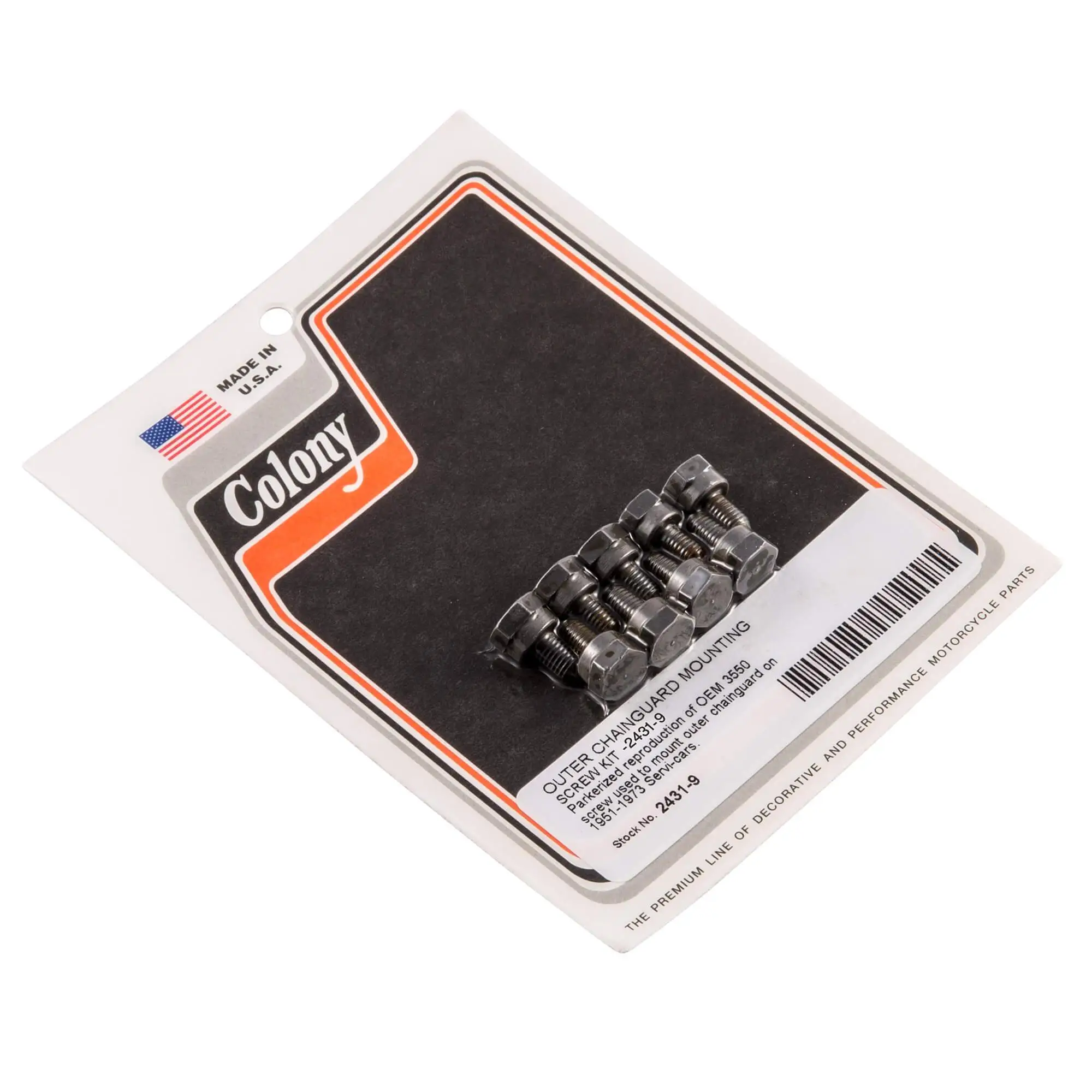 Colony #2431-9 Outer Chain Guard Mounting Parkerized Screw Kit Harley Servicar