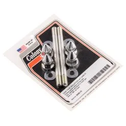 Colony #2436-10 Gas Tank Mounting Kit Chrome Pike Nut Harley Dyna 91-up