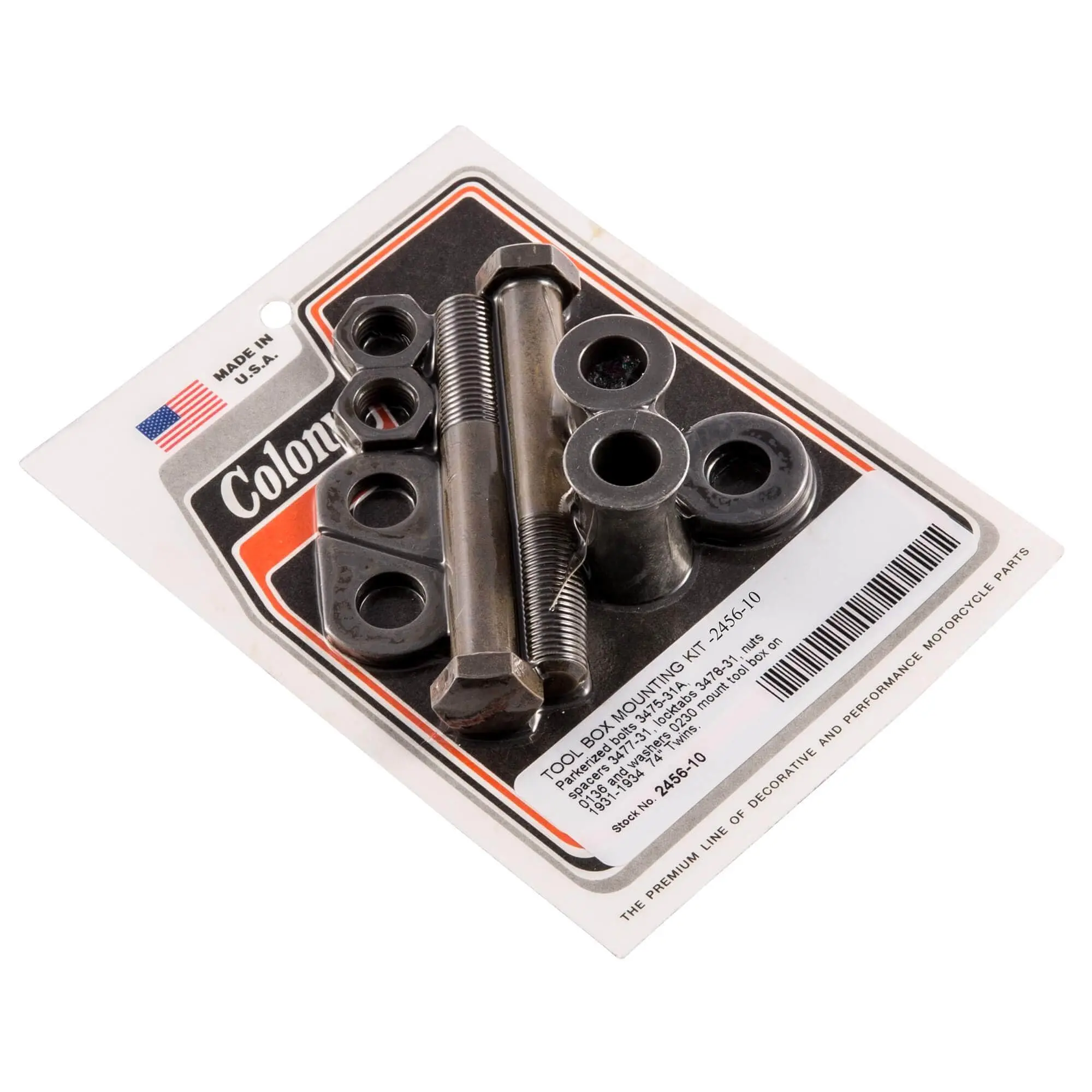 Colony #2456-10 Tool Box Parkerized Mounting Kit Harley Twins 1931-34