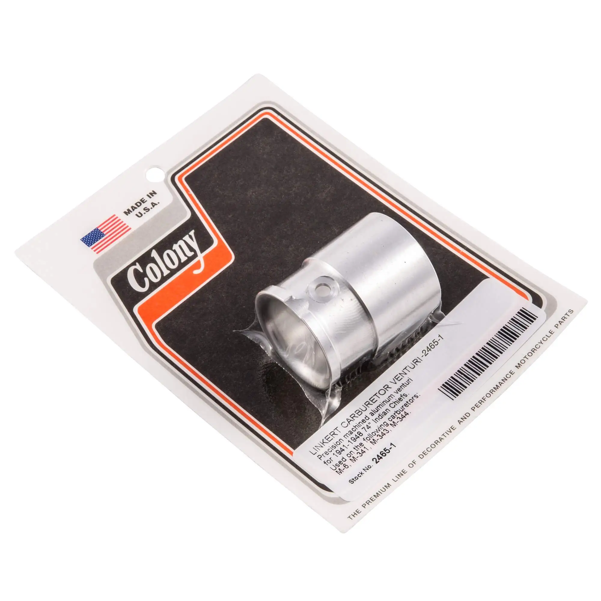 Colony #2465-1 Linkert Carburetor Venturi Indian Chiefs 41-48 M-6 M-341 M-343 M-344