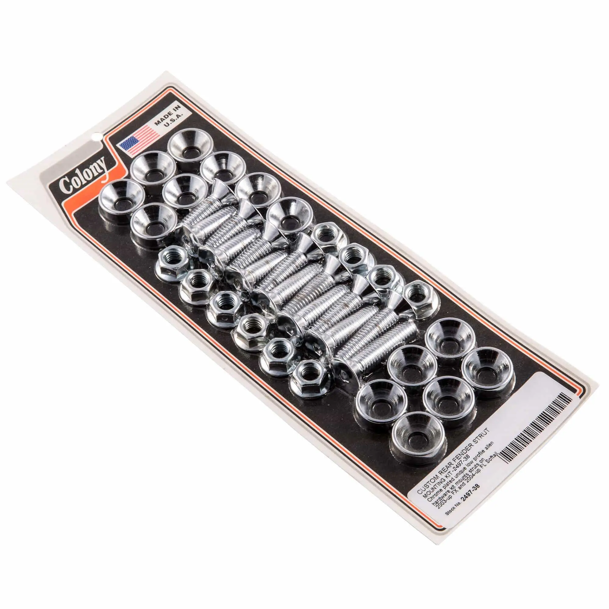 Colony #2497-38 Rear Fender Strut Chrome Low Profile Mounting Kit Harley FX FL Softail