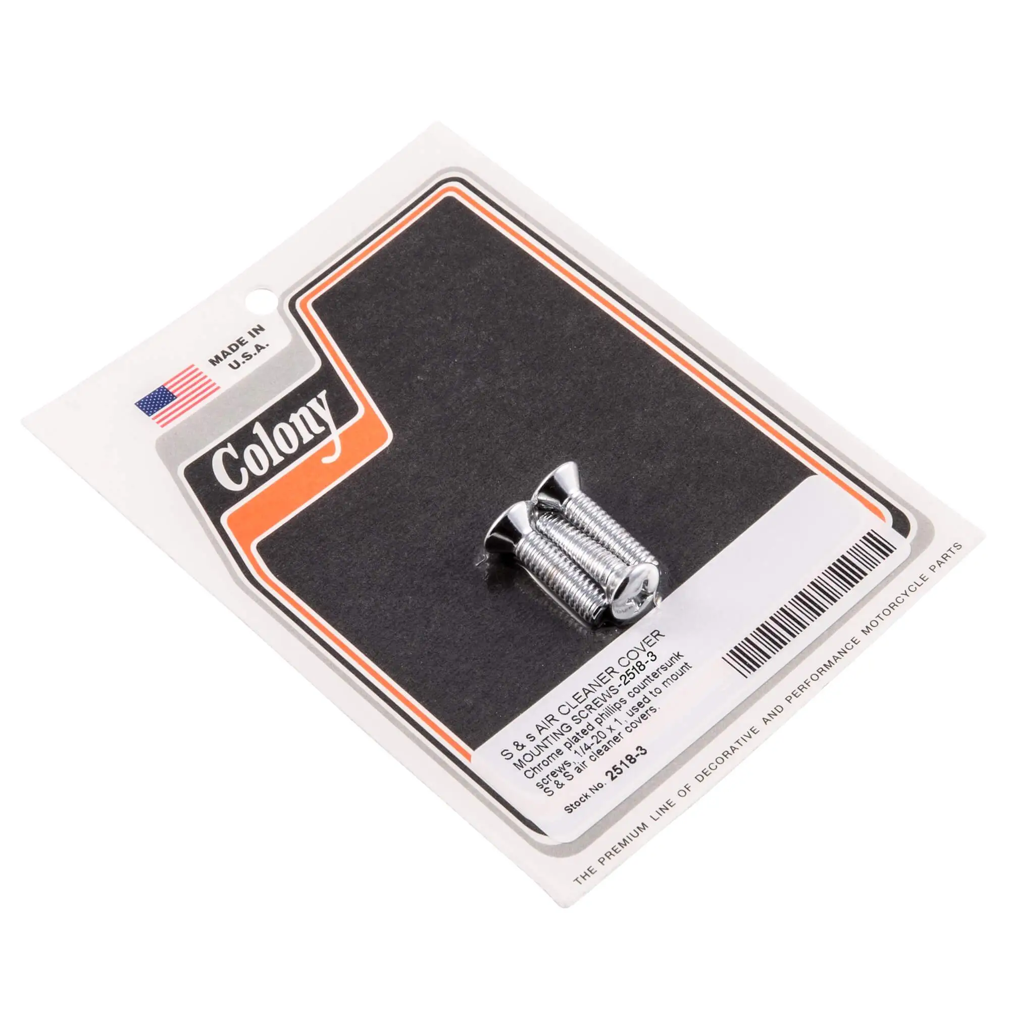 Colony #2518-3 S&S Air Cleaner Cover Chrome Mounting Screws Harley Davidson