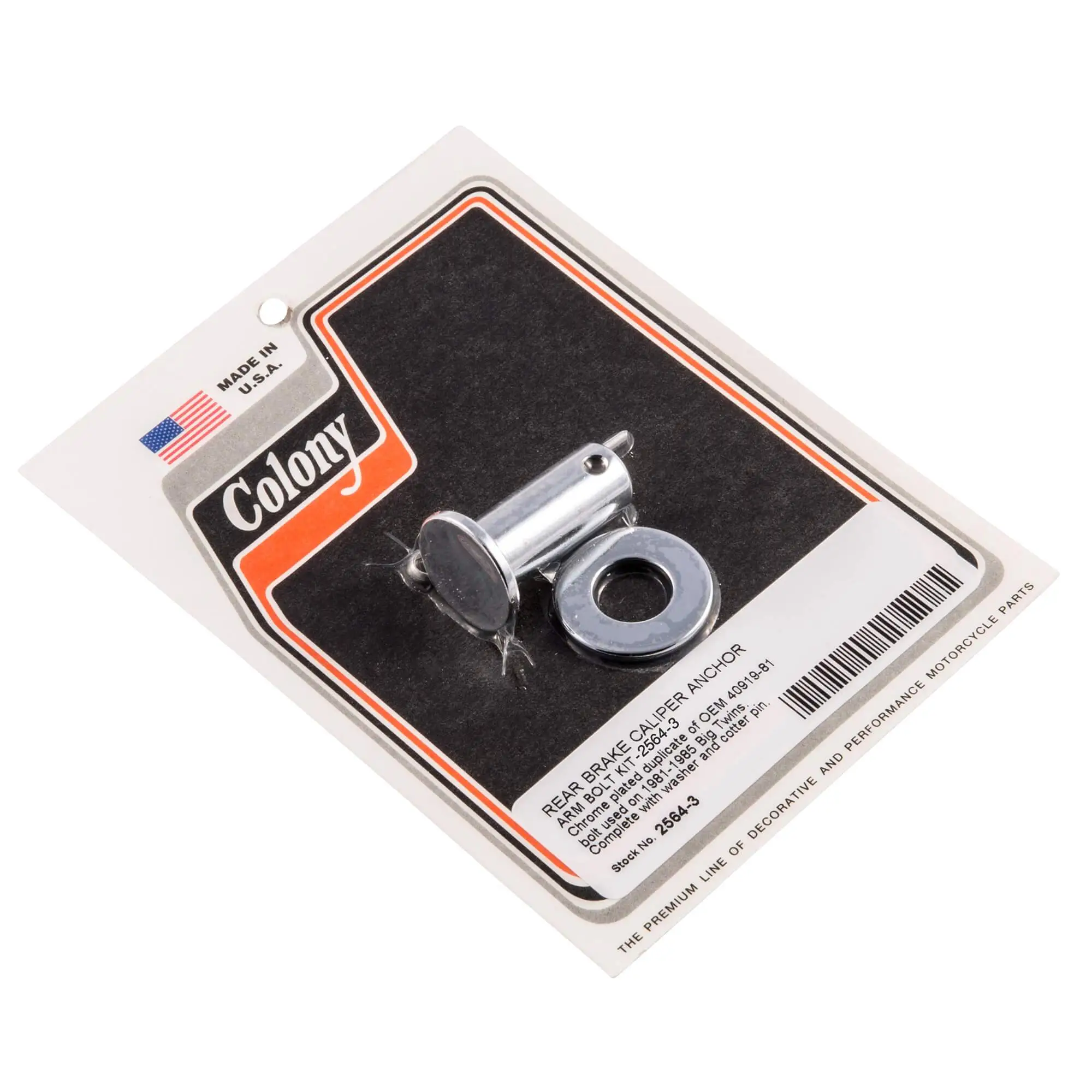 Colony #2564-3 Rear Brake Caliper Anchor Arm Bolt Kit Harley Big Twin 1981-85