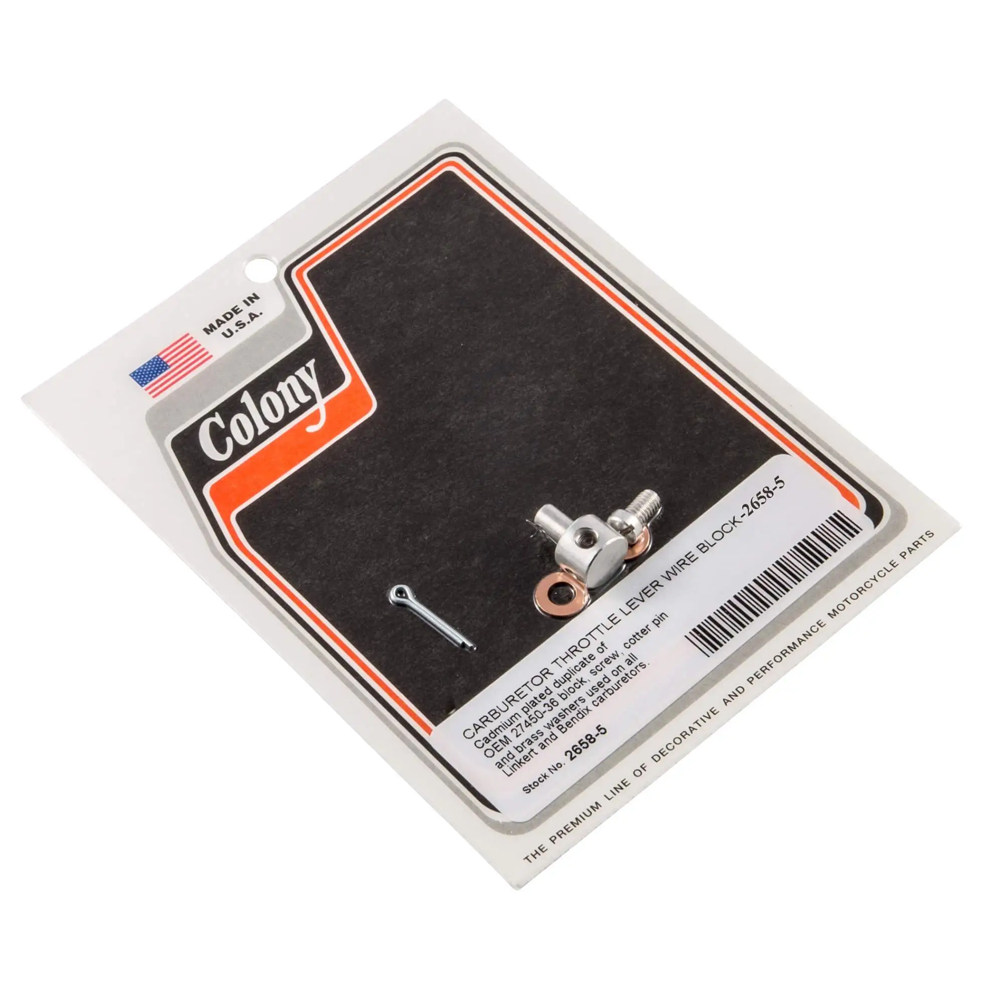 Colony #2658-5 Carburetor Throttle Lever Wire Block Harley Linkert And Bendix