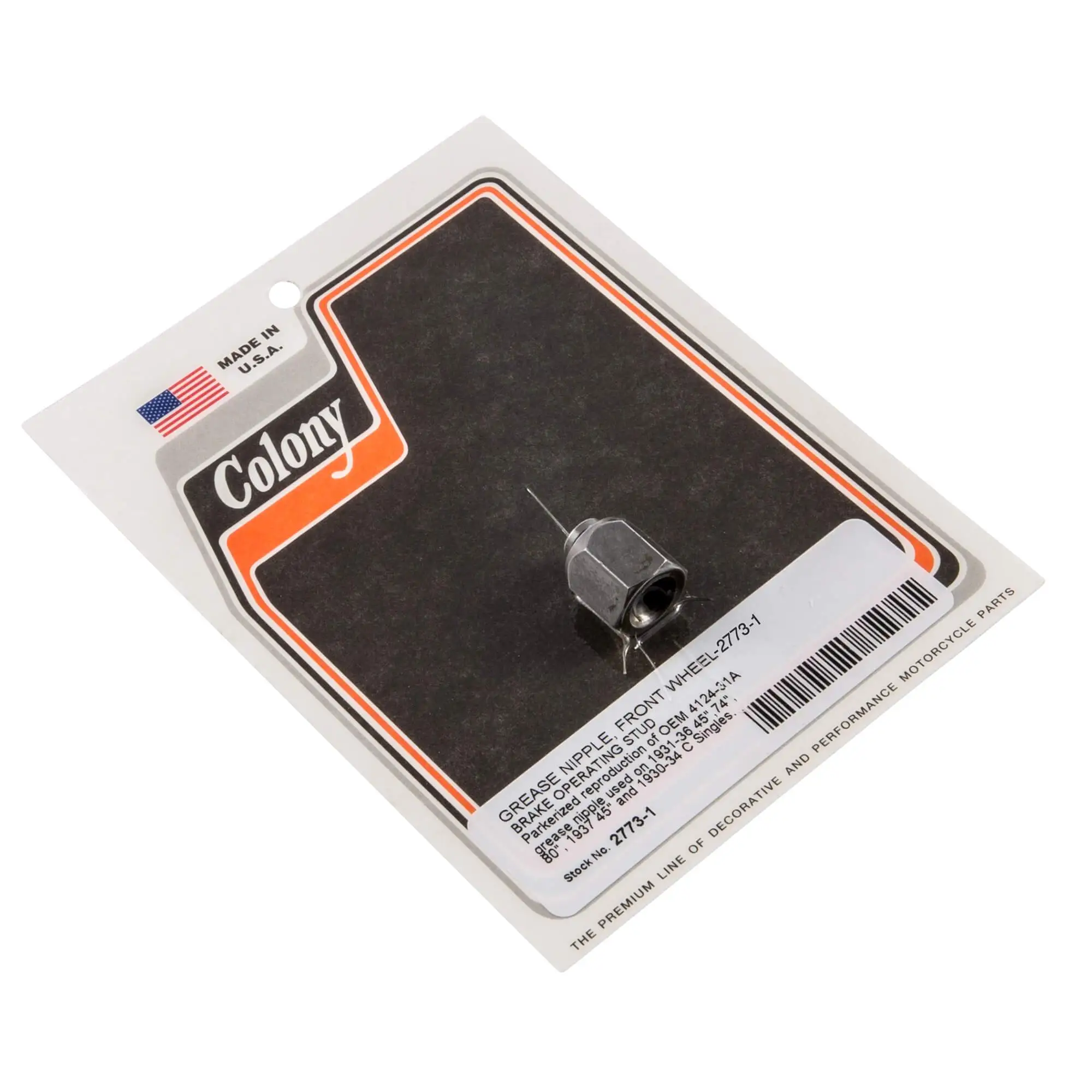 Colony #2773-1 Grease Nipple Front Wheel Brake Harley-Davidson OEM 4124-31A