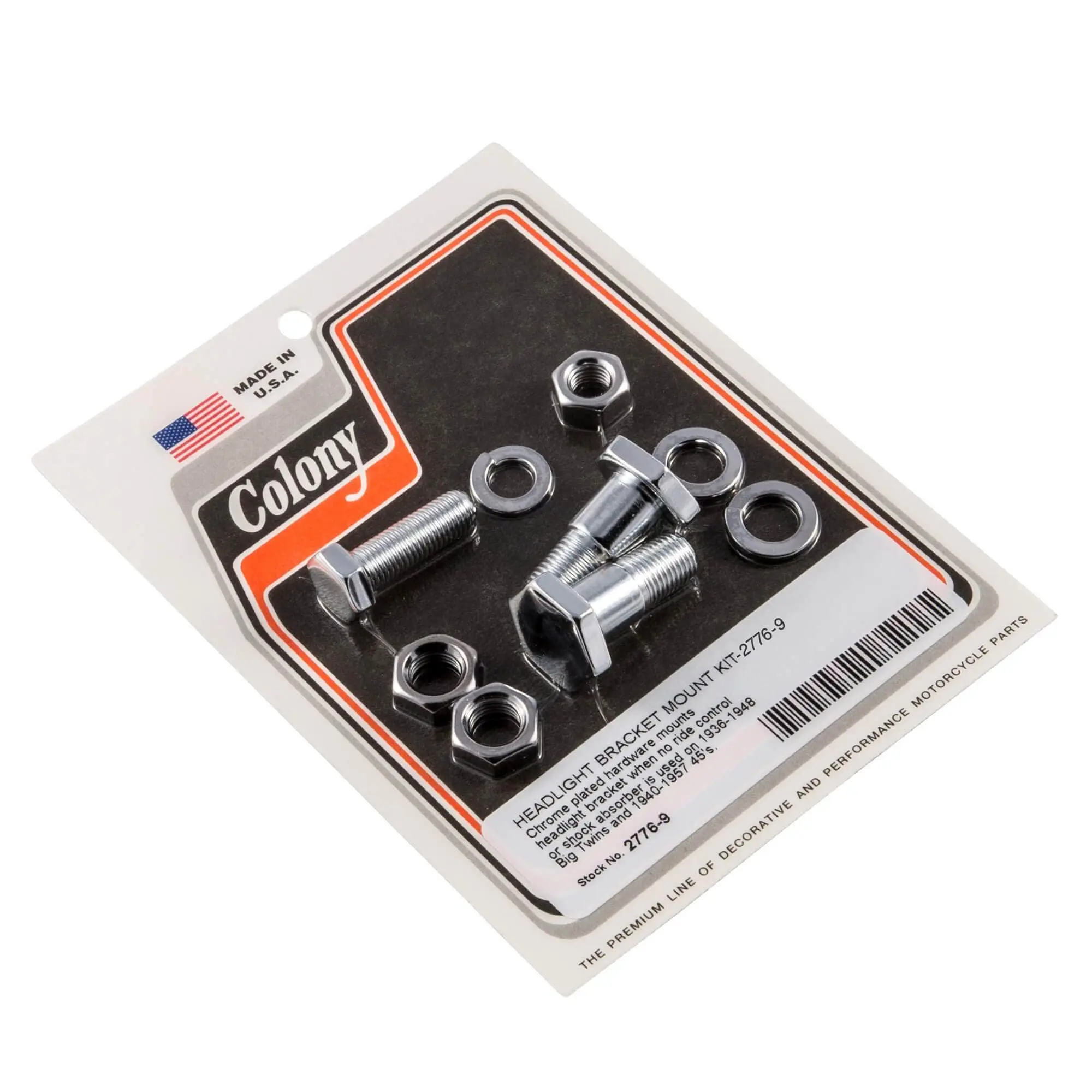 Colony #2776-9 Headlight Bracket Mount Kit Chrome Harley Big Twin 36-48 45s 40-57
