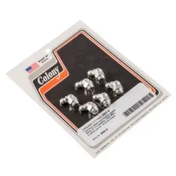 Colony #2860-6 Grease Fitting CAD Plated Harley OEM 9852 67-1/2 Degree 6 Pack