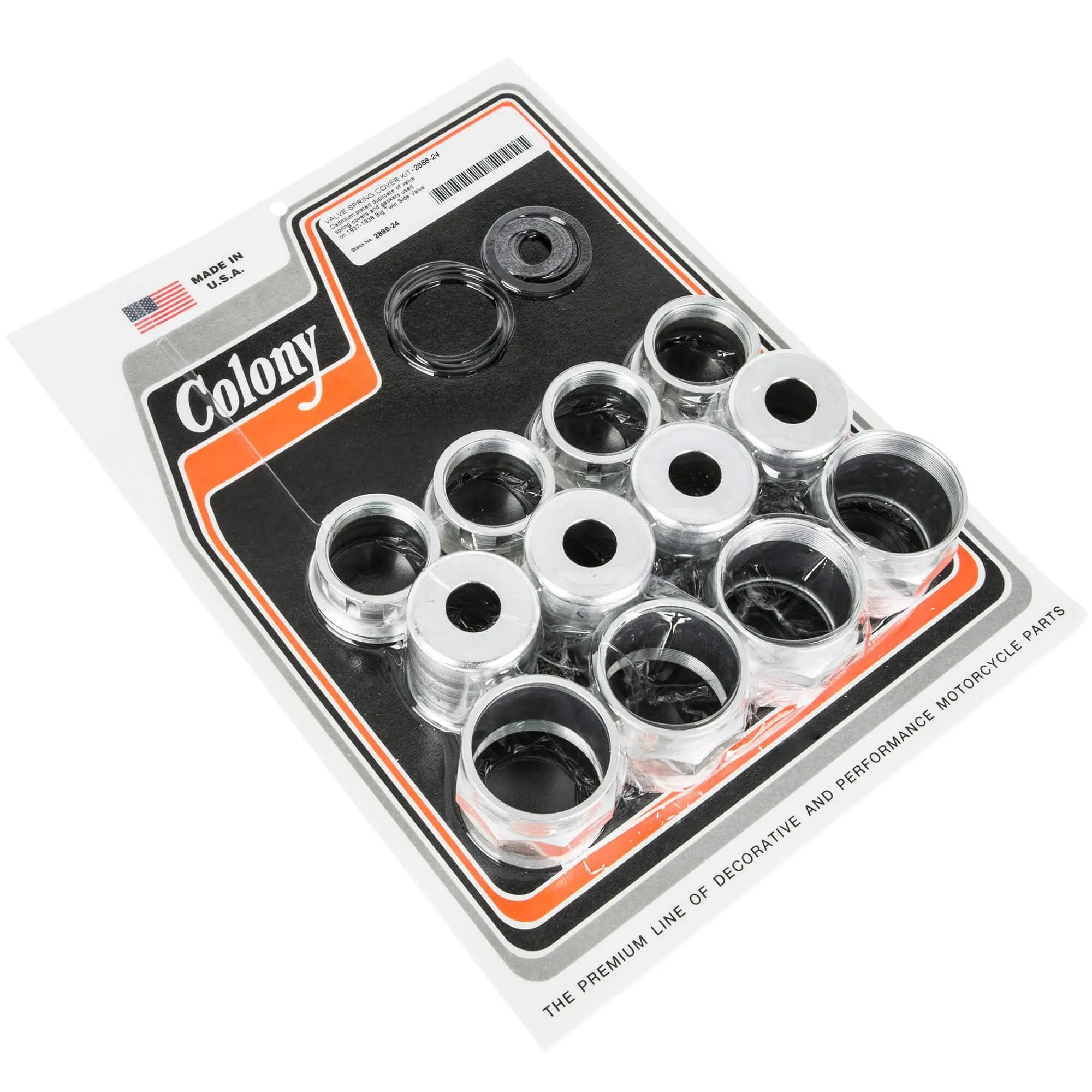 Colony #2886-24 Valve Spring Cover Kit CAD Harley Big Twin Side Valve 1937-38 - Image 2