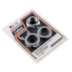Colony #2888-4 Rear Axle Nut And Spacer Kit Smooth Chrome Harley VRSC 05-07