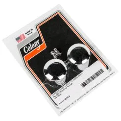 Colony #3015-2 Chrome Smooth Front Axle Covers Harley Softail 01-06