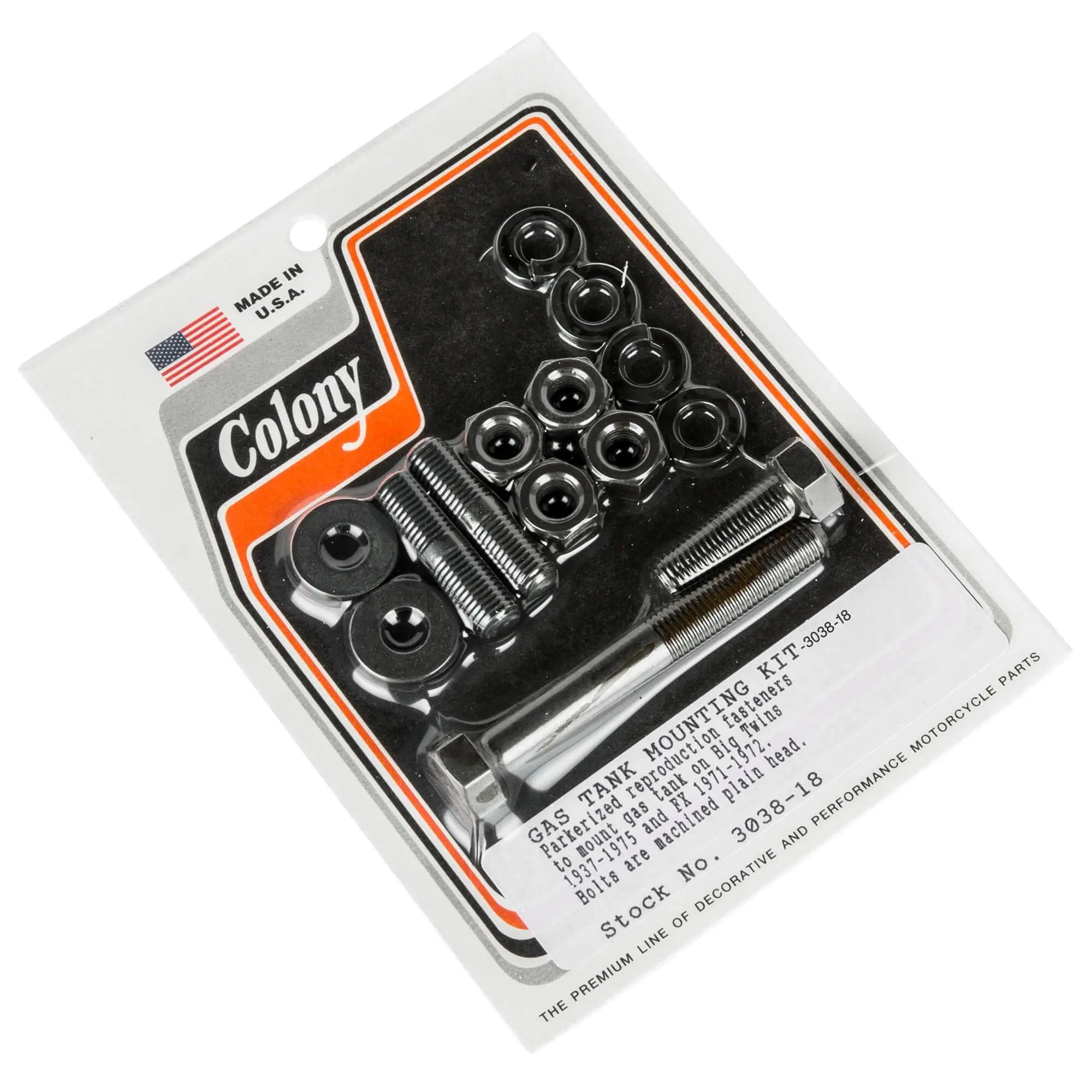 Colony #3038-18 Gas Tank Mounting Kit Parkerized Harley Big Twin 37-75 FX 71-72