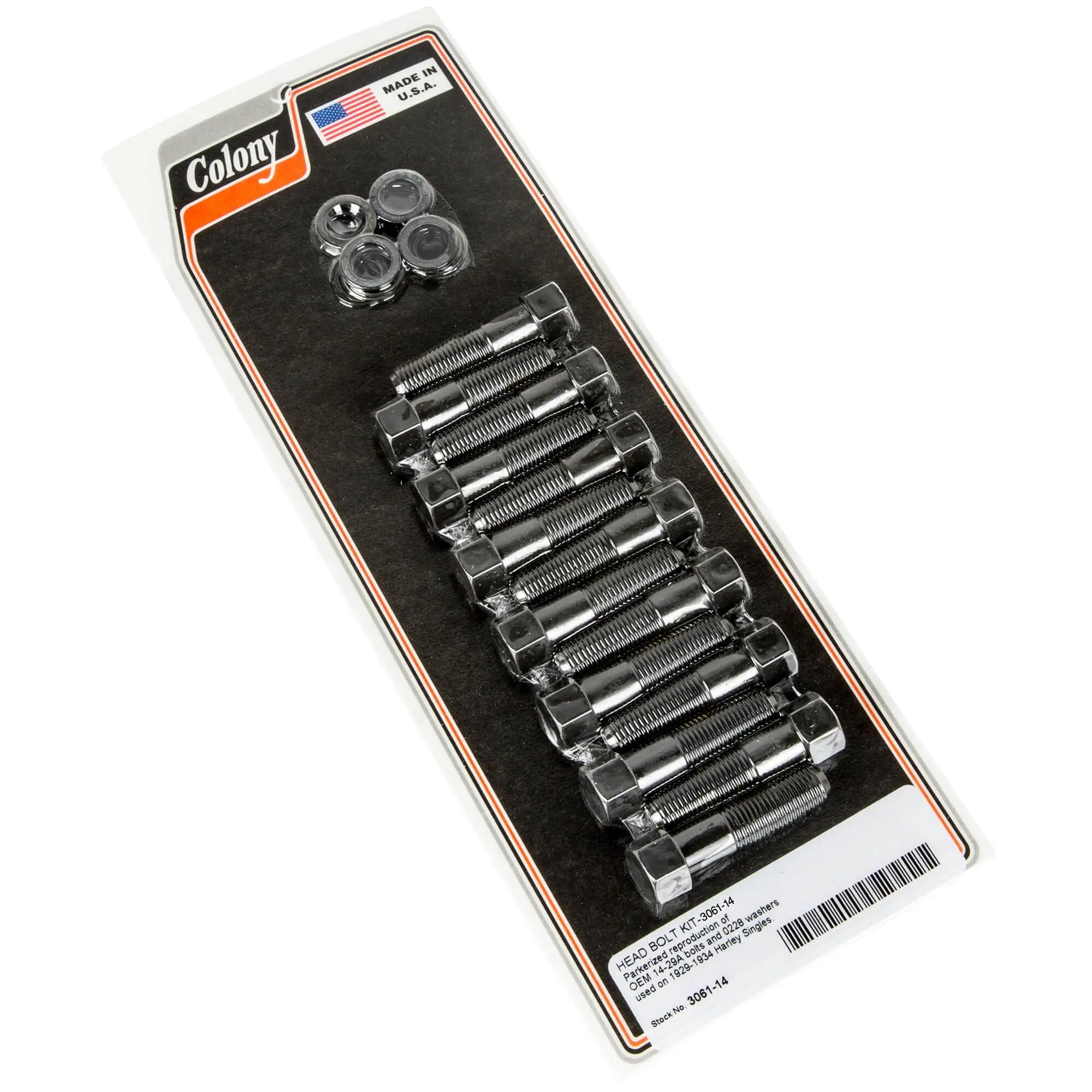 Colony #3061-14 Head Bolt Kit Parkerized Harley-Davidson Singles 1929-34