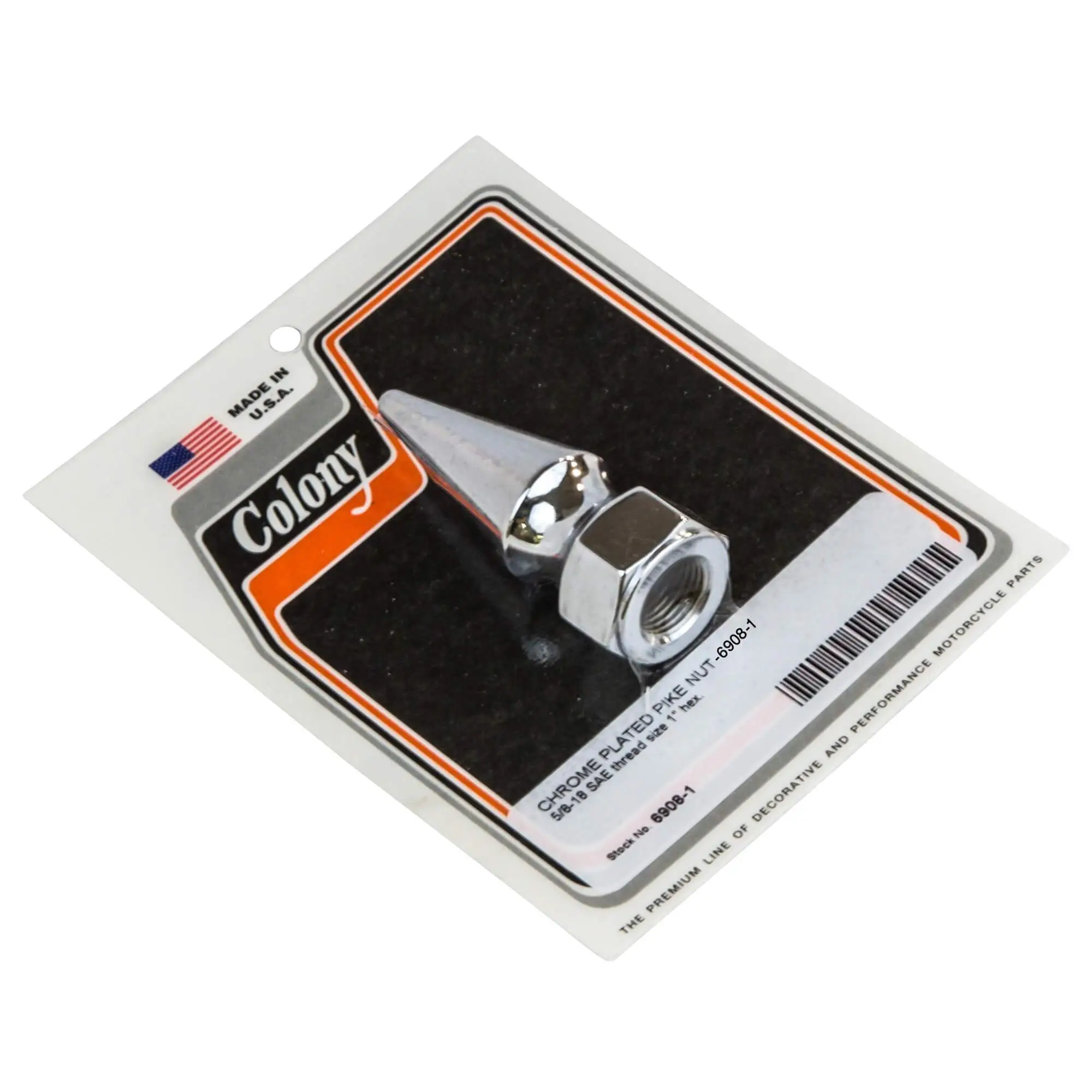 Colony #6908-1 Chrome Plated Pike Nut 5/8-18 SAE Thread 1 Inch Hex