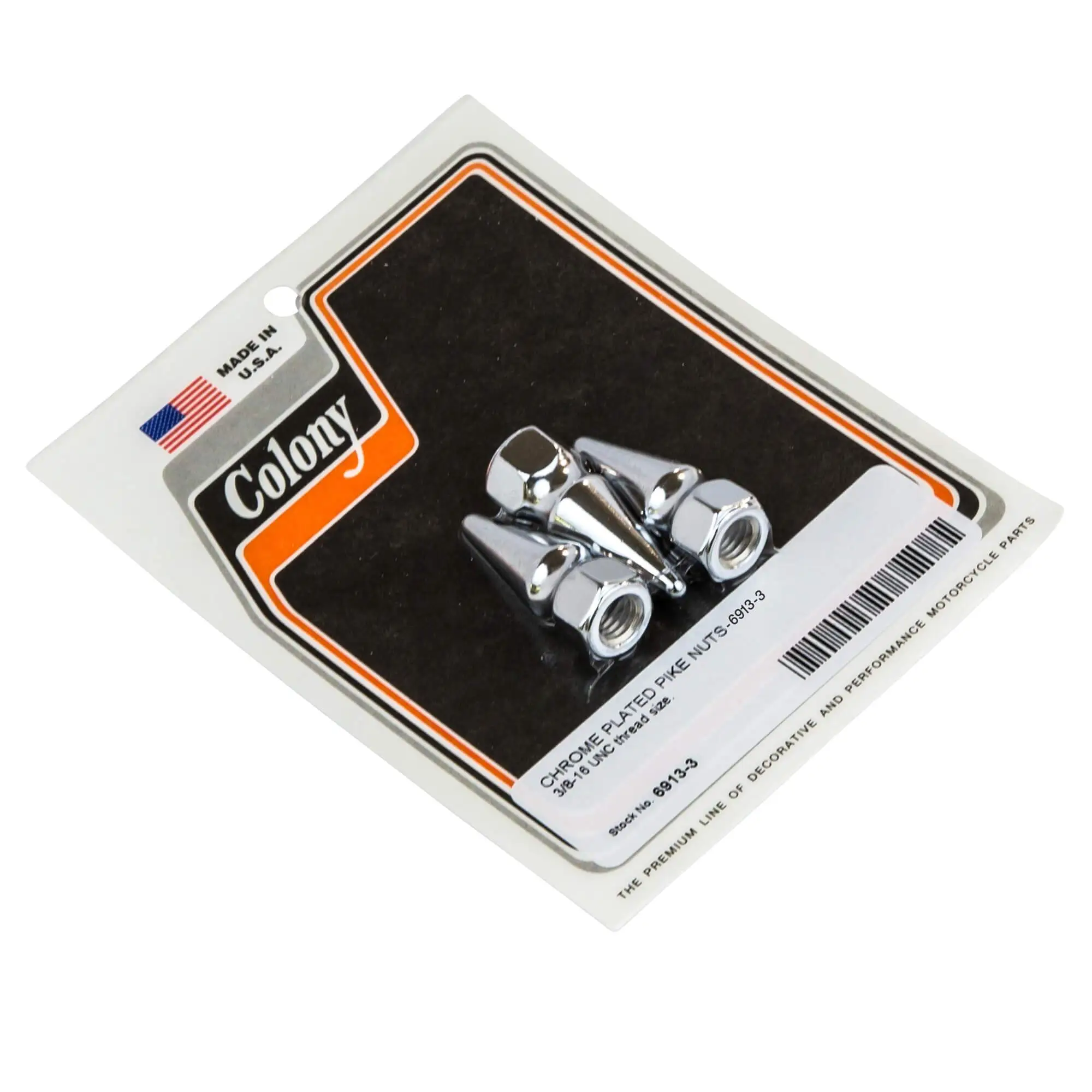 Colony #6913-3 Chrome Plated Pike Nuts 3/8-16 UNC Thread 3 Pack