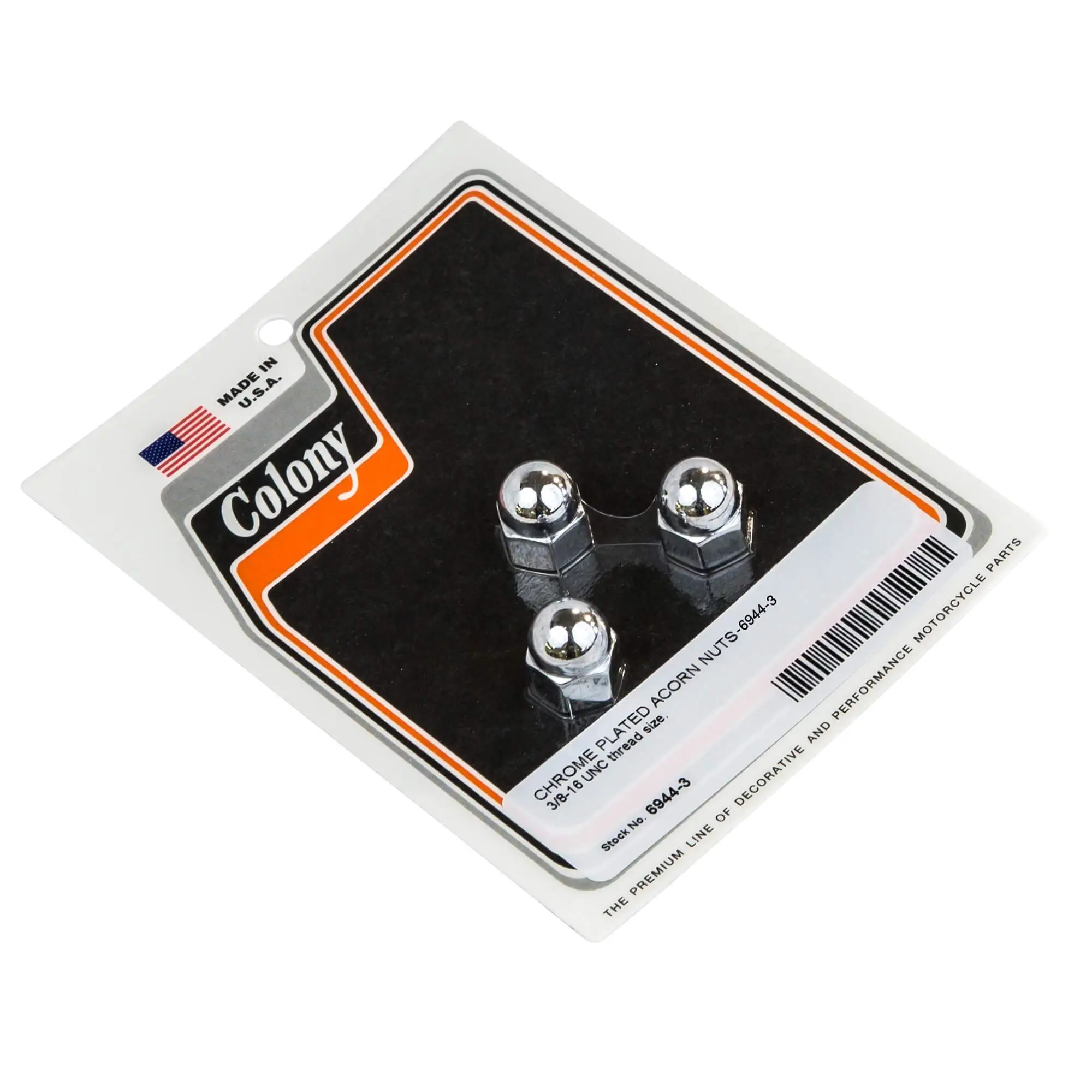 Colony #6944-3 Chrome Plated Acorn Nuts 3/8-16 UNC Thread 3 Pack