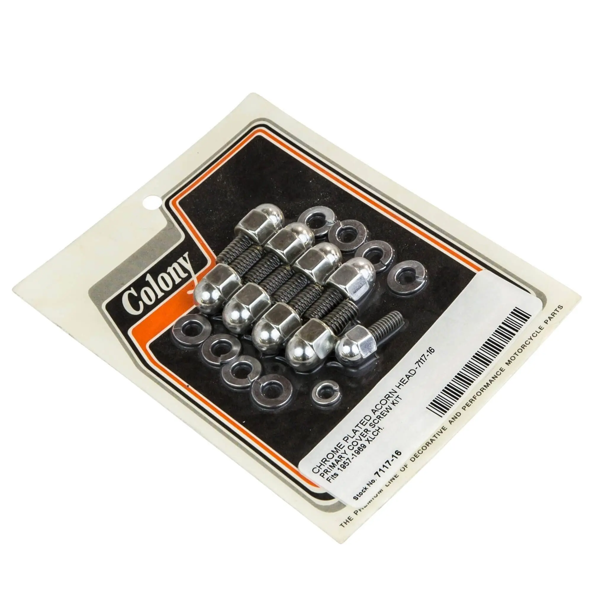 Colony #7117-16 Chrome Plated Acorn Head Primary Cover Screw Kit Fits 1957-69 XLCH