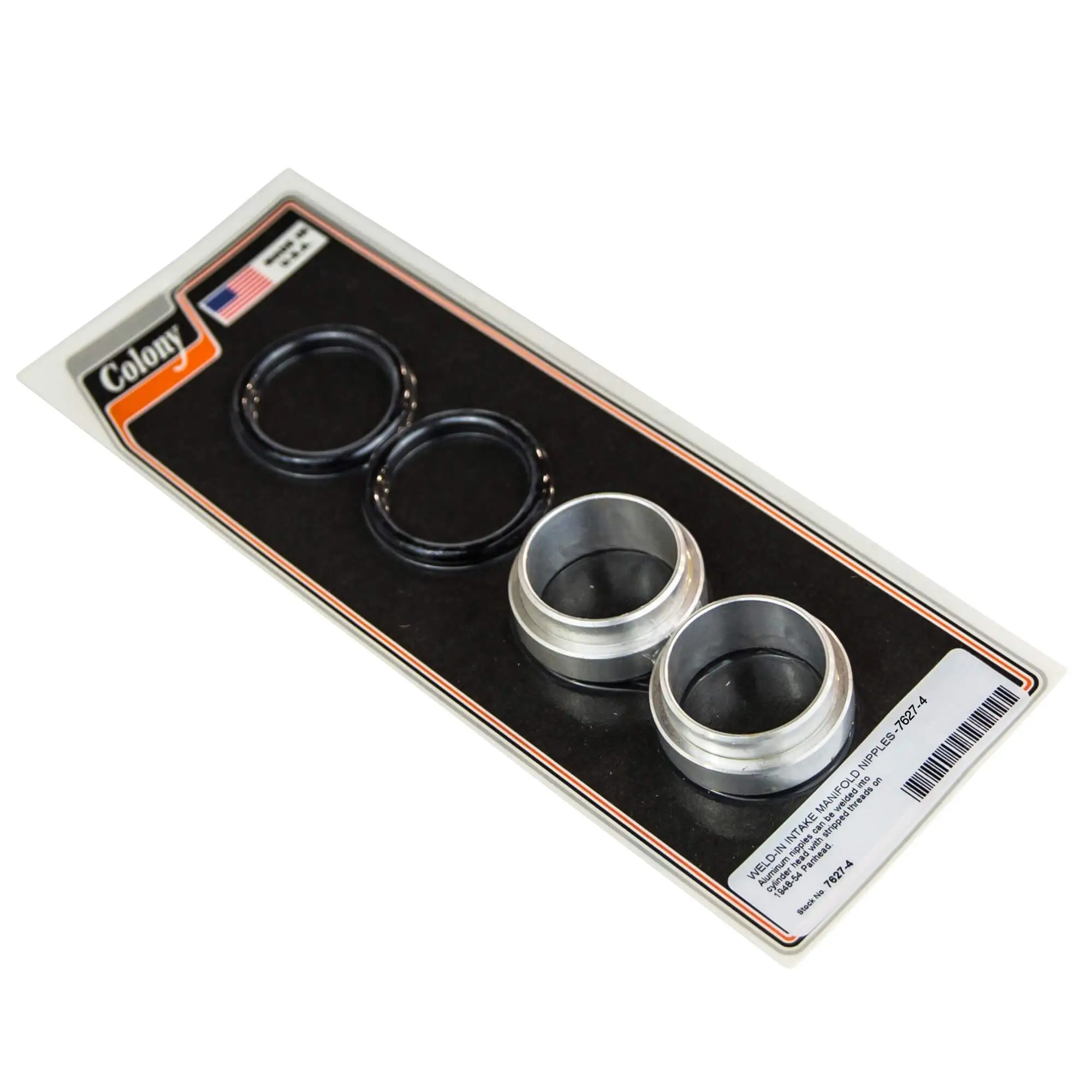 Colony #7627-4 Weld-In Intake Manifold Nipples Aluminum For 1948-54 H-D Panhead