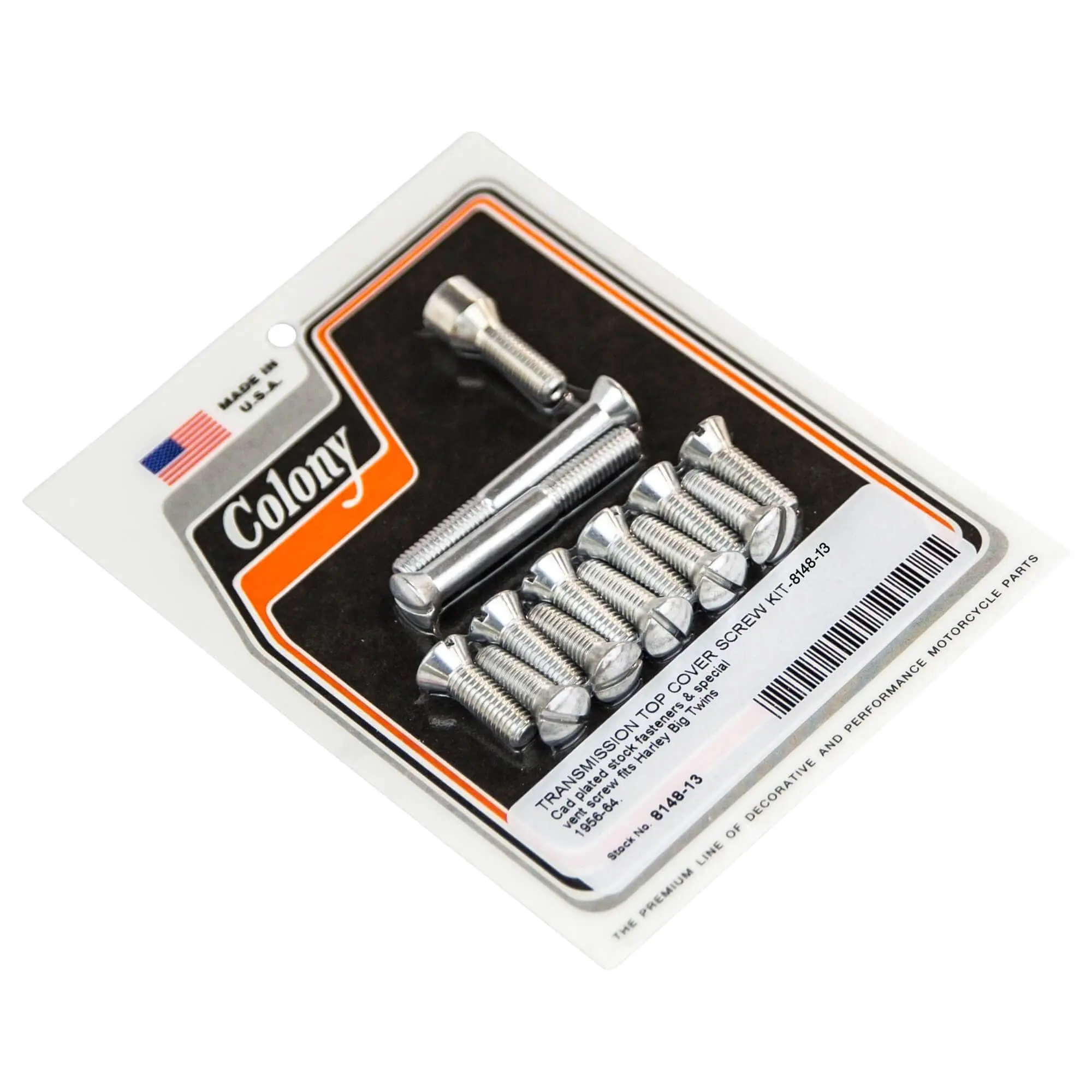 Colony #8148-13 Transmission Top Cover Screw Kit CAD Plated Fits 1956-64 Harley Davidson Big Twins