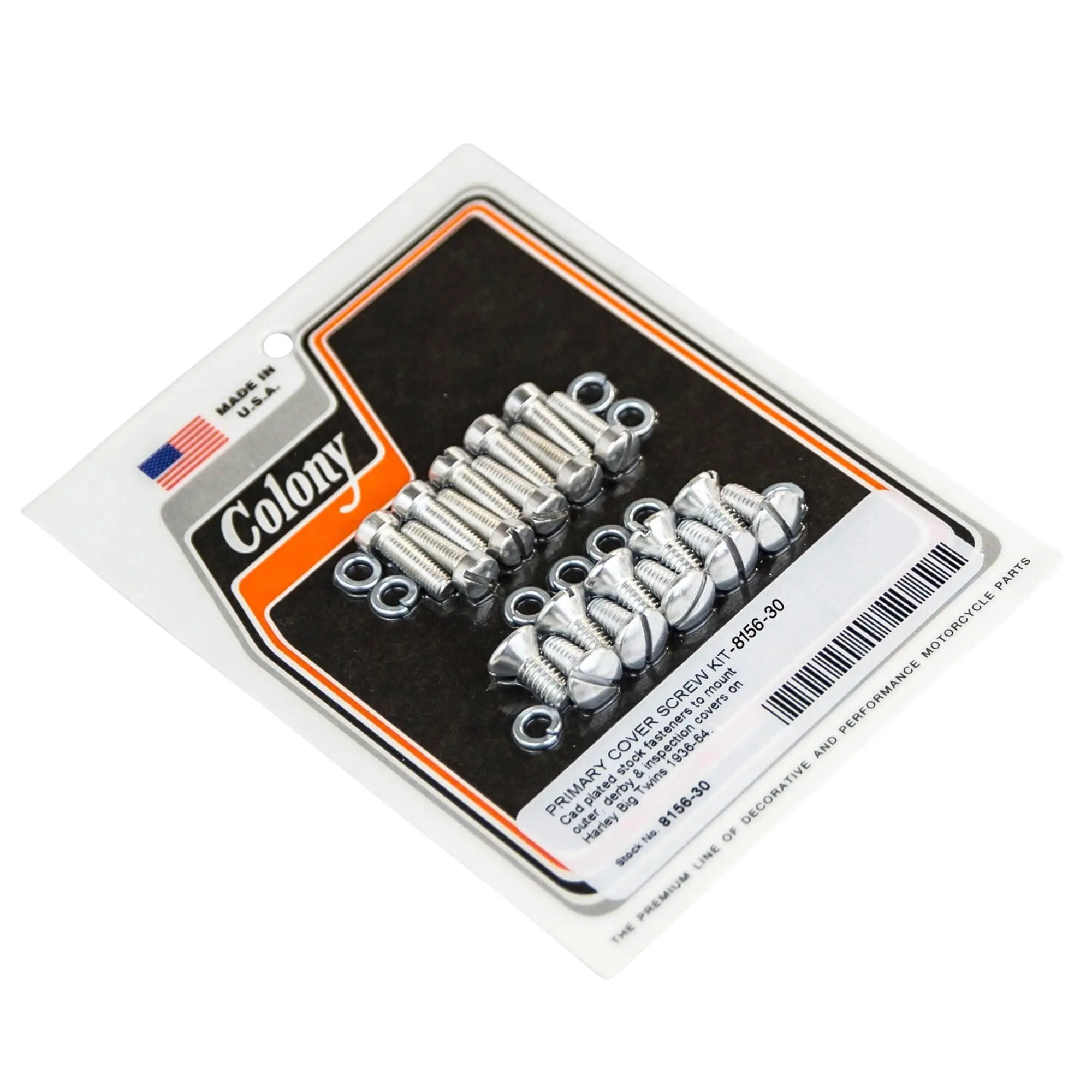 Colony #8156-30 Primary Cover Screw Kit CAD Plated Fits 1936-64 Harley Davidson Big Twins