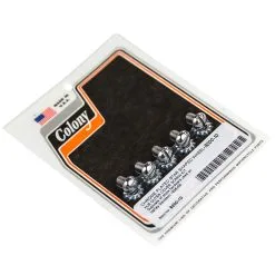 Colony #8200-10 Star Shaped Wheel Hub Outer Cover Chrome Plated Screw Kit Fits 1936-66 Harley Davidson