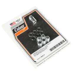 Colony #8439-13 Oil Pump Cap Nut / Block Off Plug Chrome Cap Nut Set Harley 1936-67