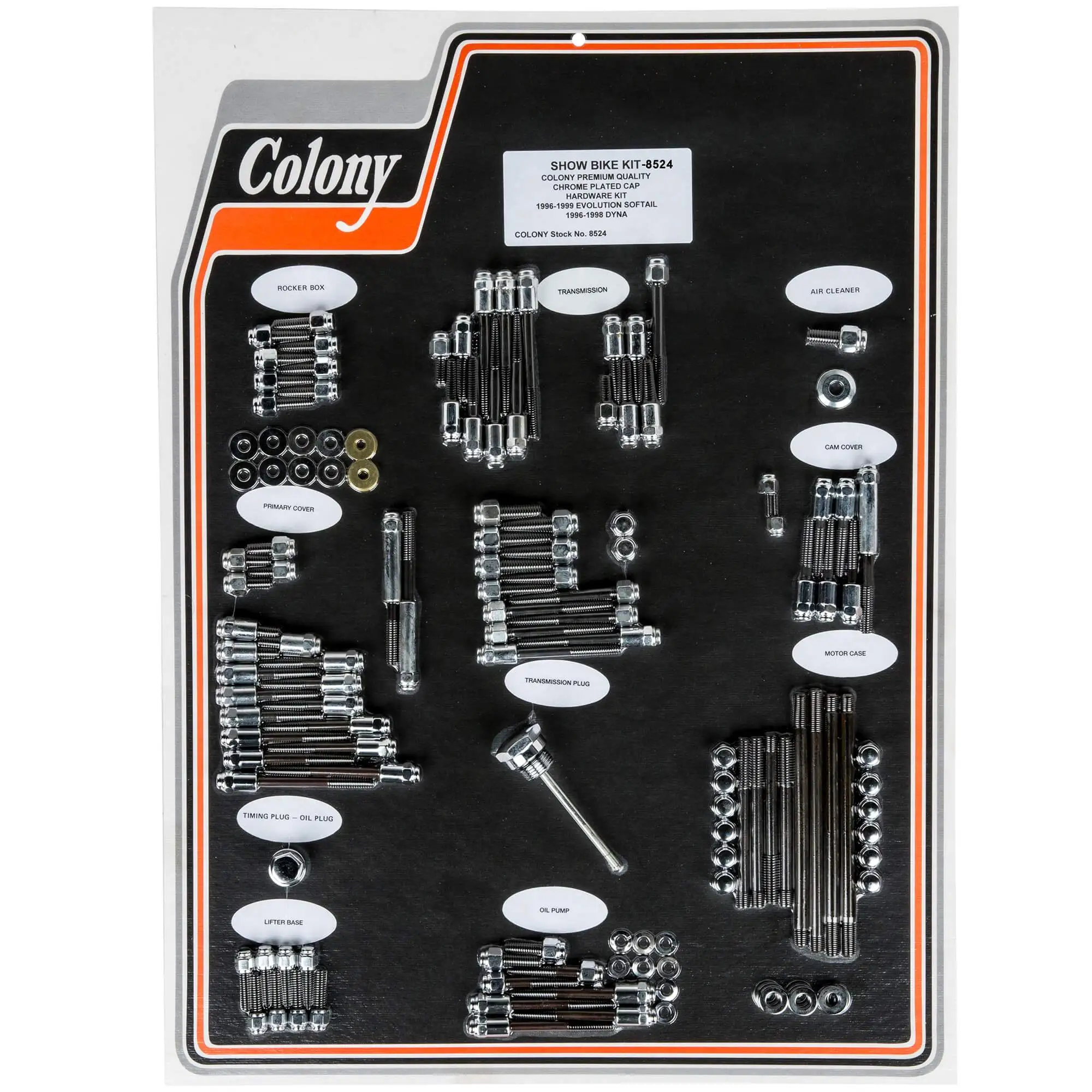 Colony #8524 Complete Show Bike Kit Chrome Cap Style Hardware Harley 96-99 Softail 96-98 Dyna Glide