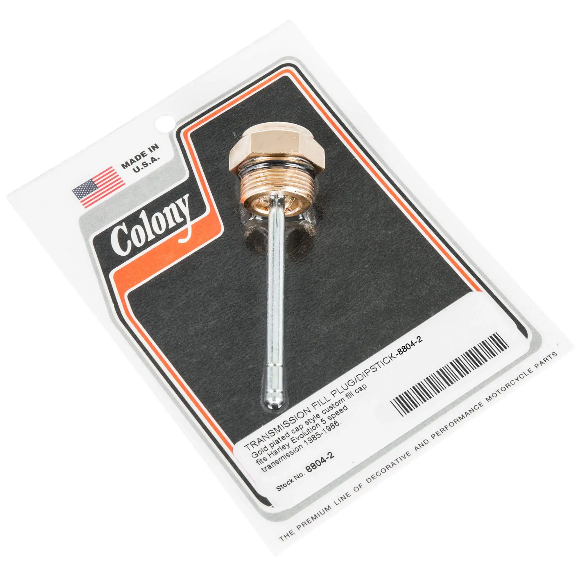 Colony #8804-2 Transmission Fill Plug Dipstick Gold Plated Harley Evo 5 Speed 85-86